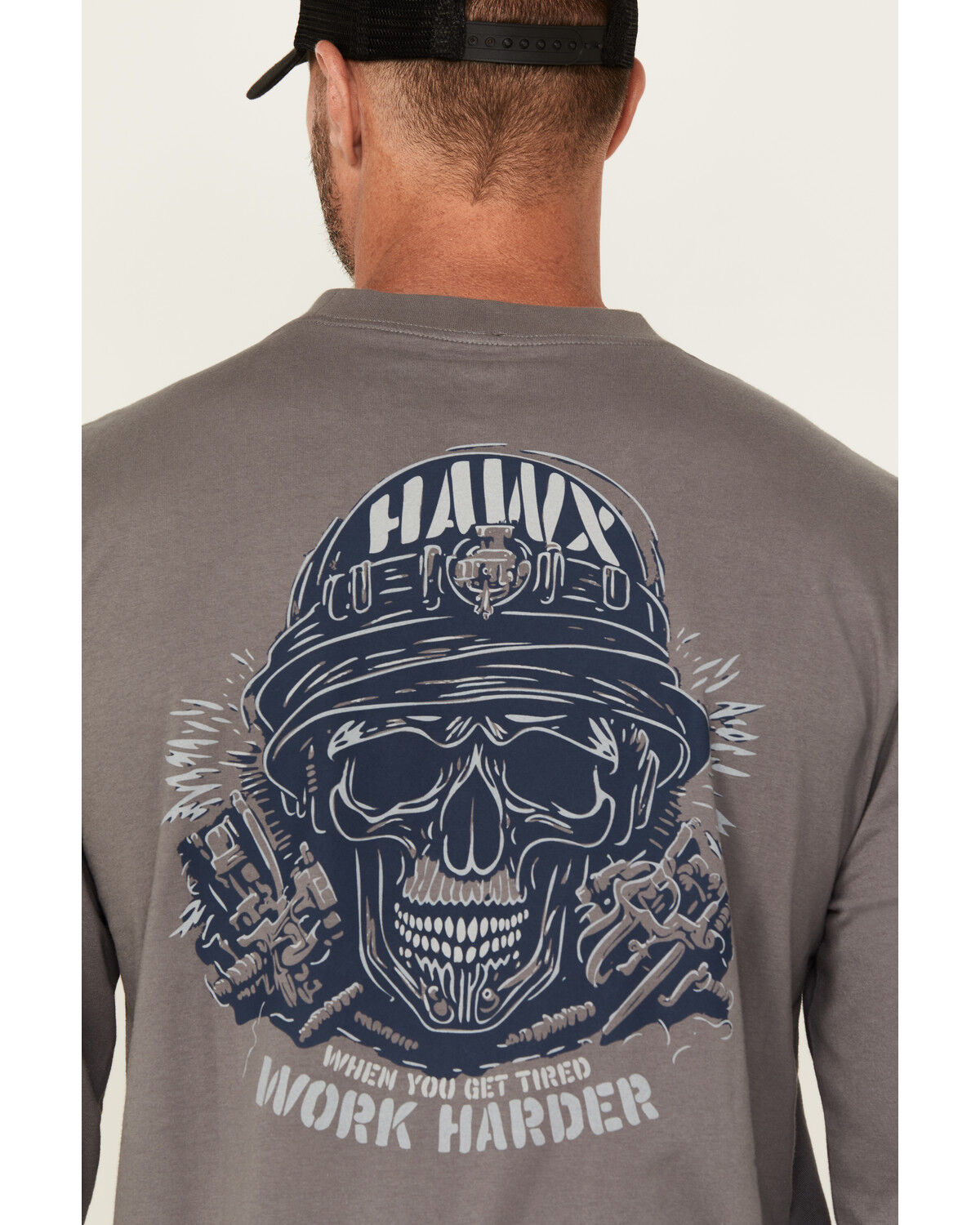 Hawx Men's Roughneck Long Sleeve Graphic Work T-Shirt