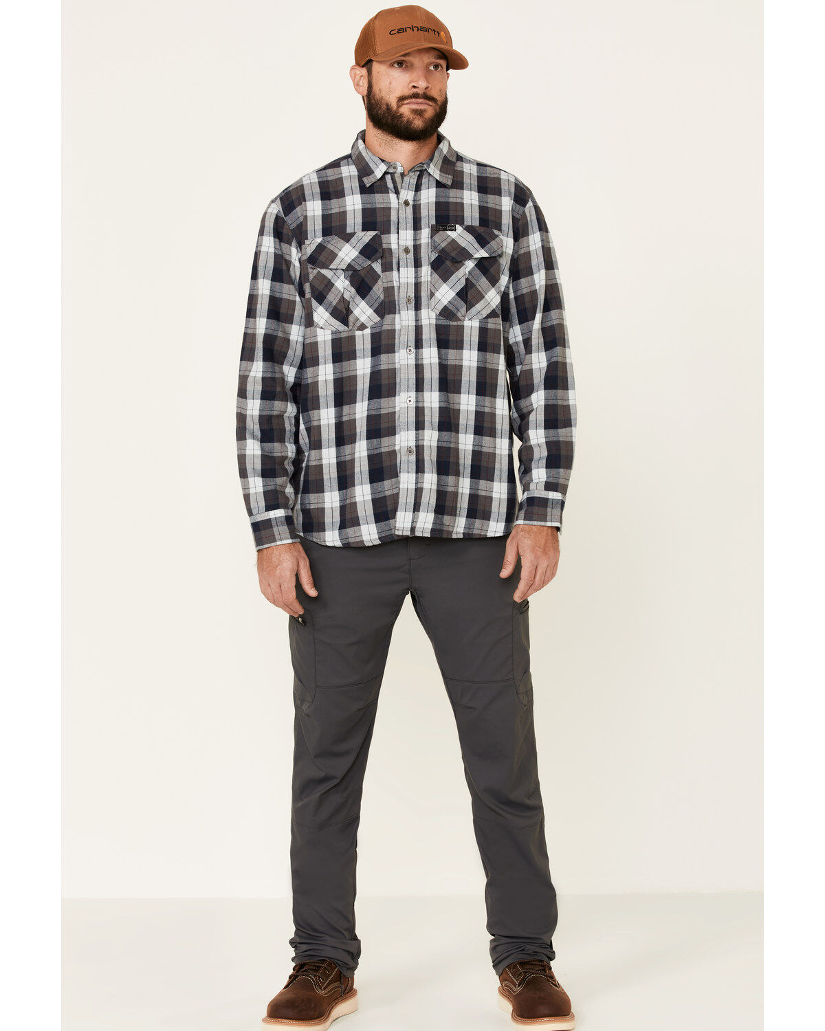 ATG by Wrangler Men's All Terrain Cabernet Plaid Long Sleeve Western Flannel Shirt
