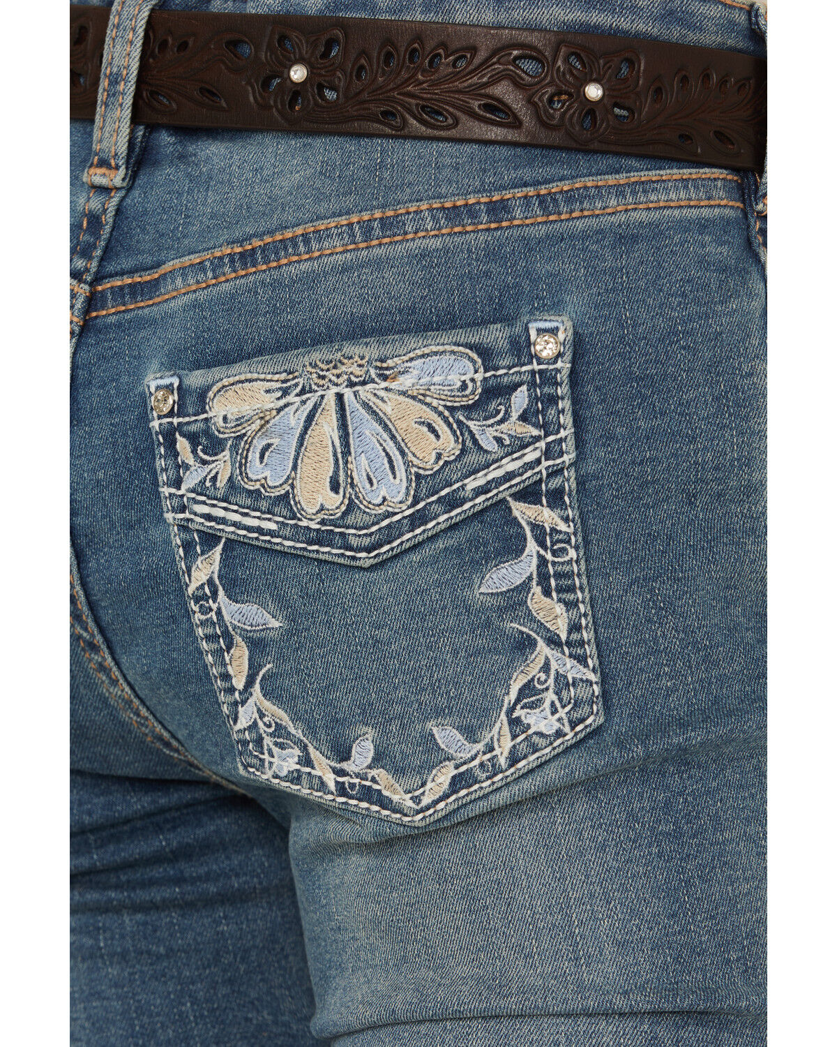 Shyanne Girls' Shayla Bootcut Embroidery Stretch Denim Jeans