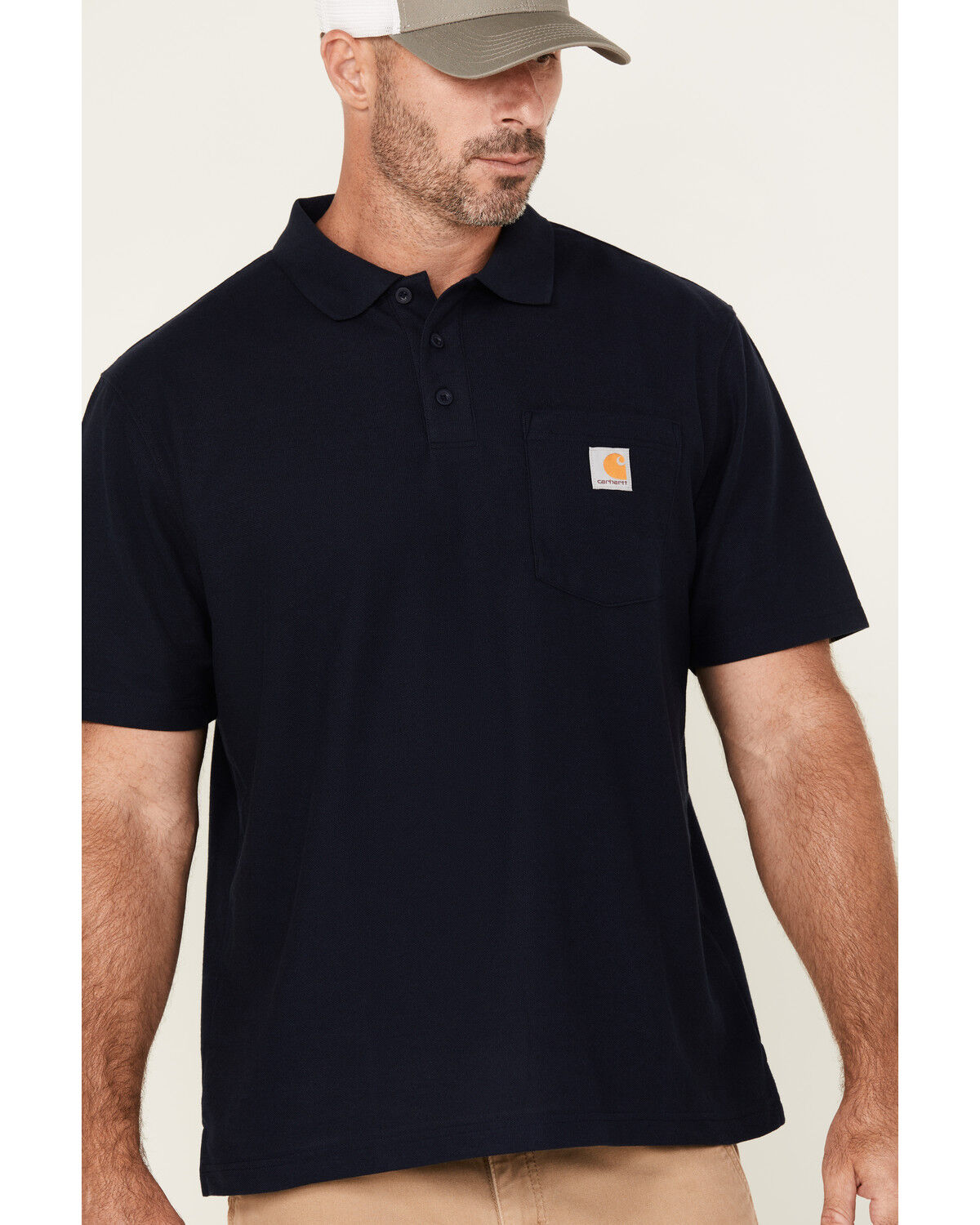 Carhartt Men's Loose Fit Midweight Short Sleeve Button-Down Polo Shirt