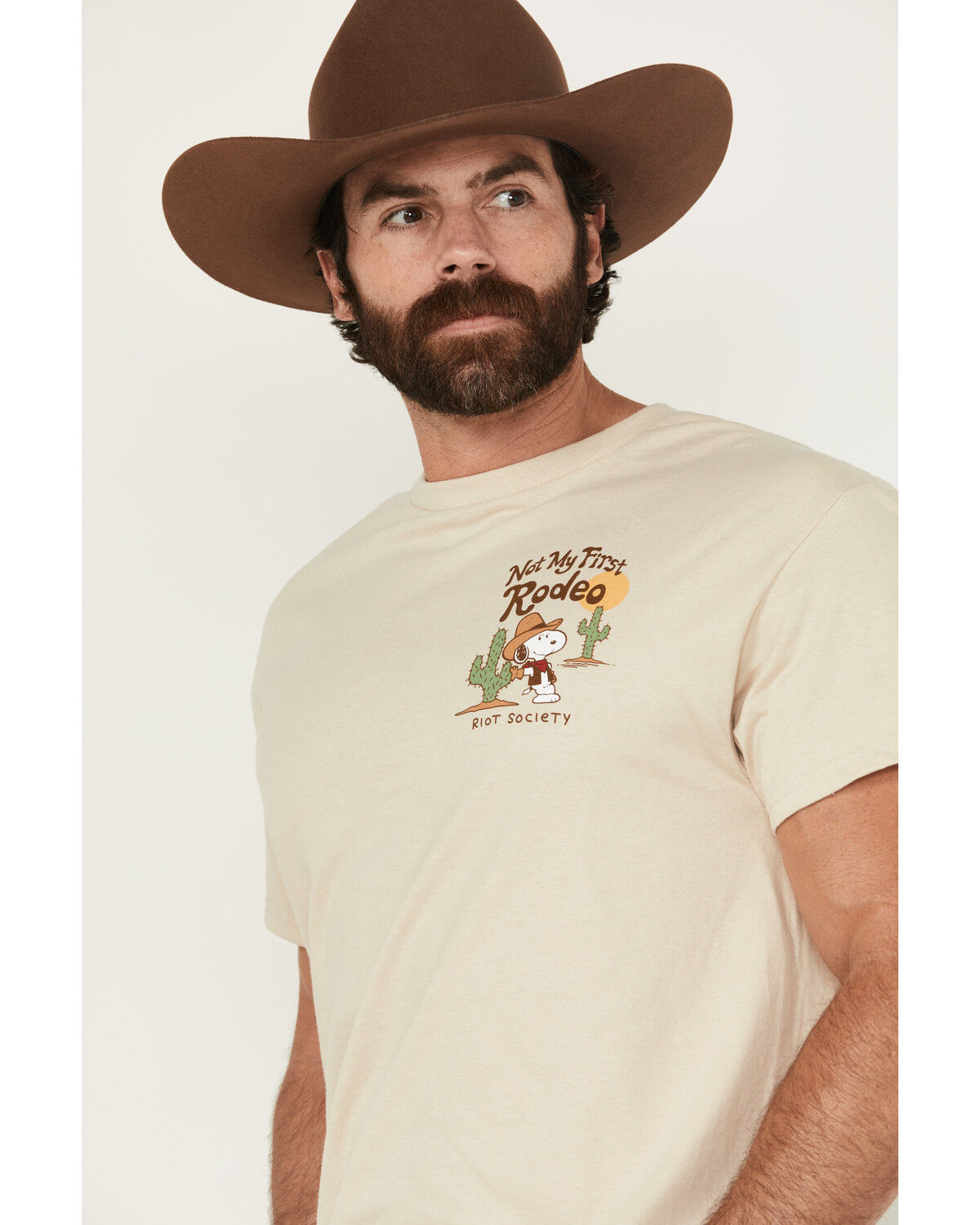 Riot Society Men's Peanuts Not My First Rodeo Short Sleeve Graphic T-Shirt