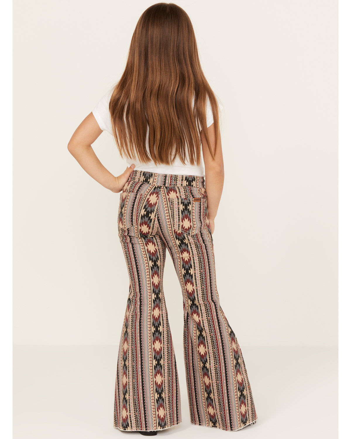 Rock & Roll Denim Girls' Southwestern Stripe Print Flare Jeans