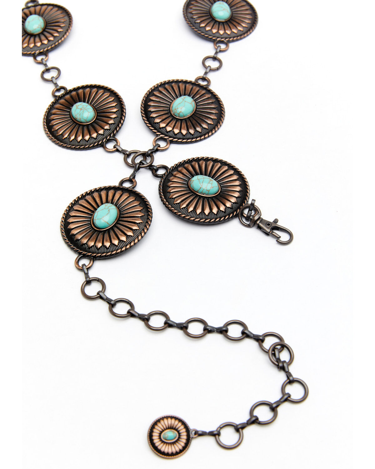 Shyanne Women's Rust Copper Concho Link Belt