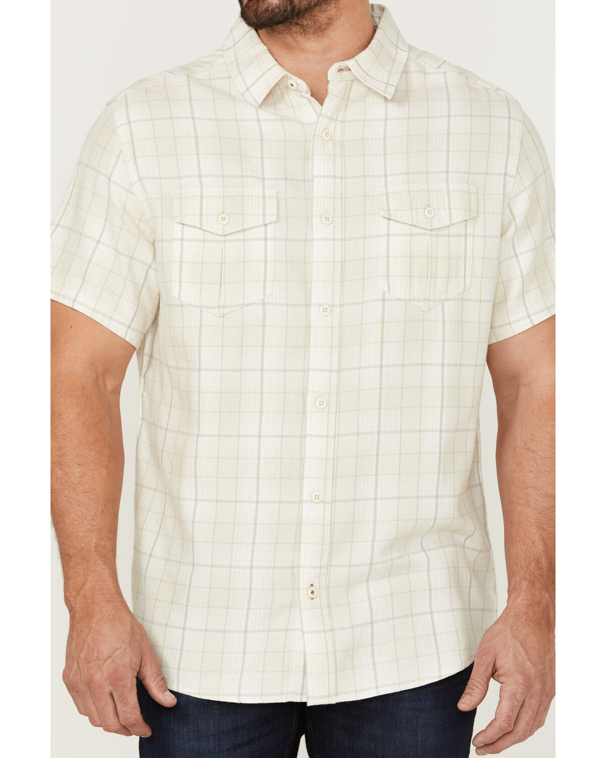 Brothers and Sons Men's Large Plaid Short Sleeve Button Down Western Shirt