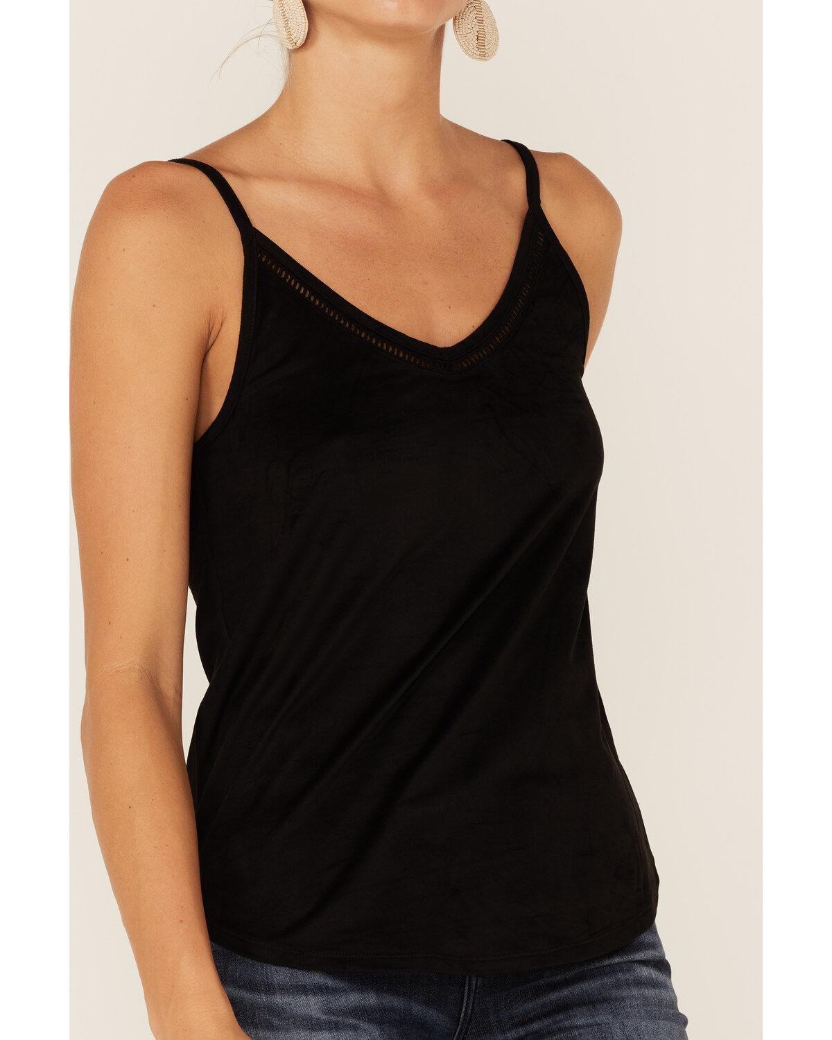 Shyanne Women's Faux Suede Latter Trim Cami