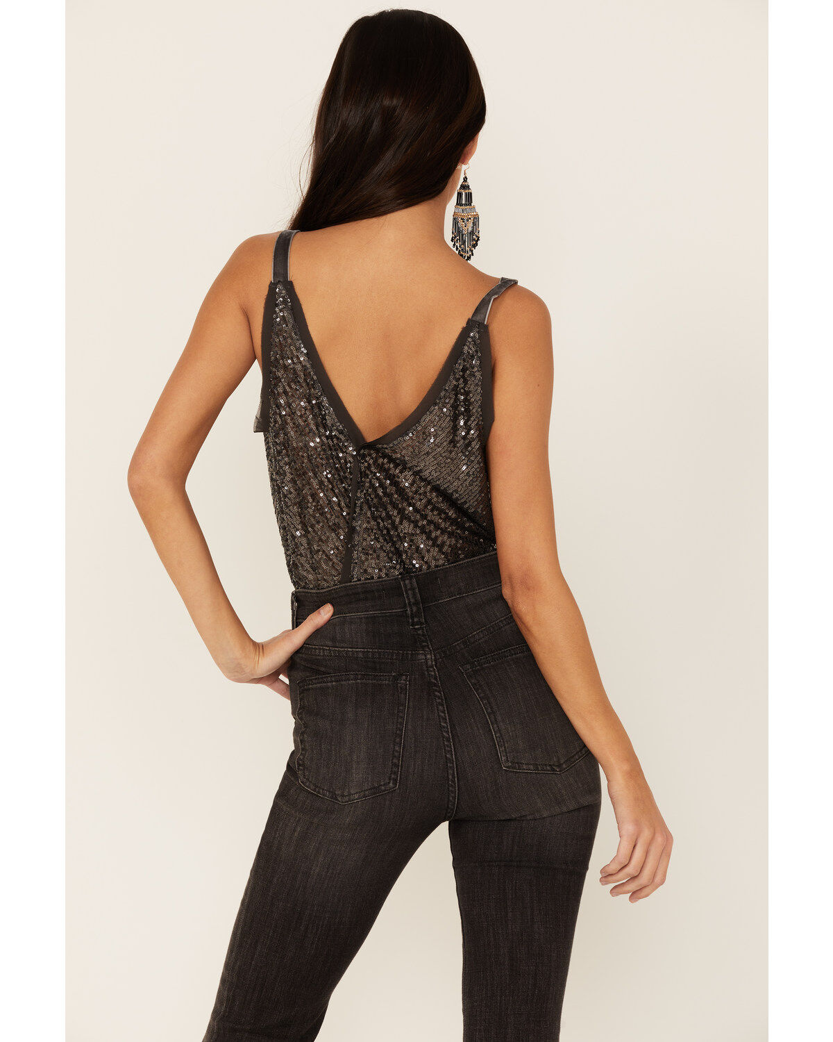 Free People Women's Shimmer & Shine Sequins Bodysuit