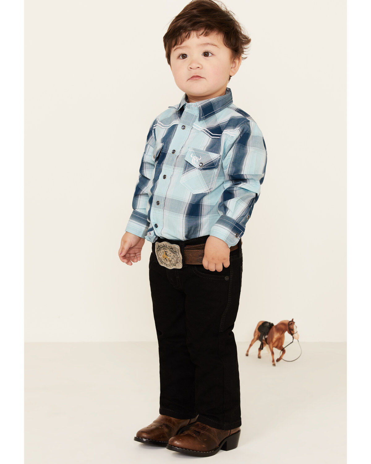 Cody James Toddler Boys' Night Rider Mid Rise Rigid Relaxed Bootcut Jeans