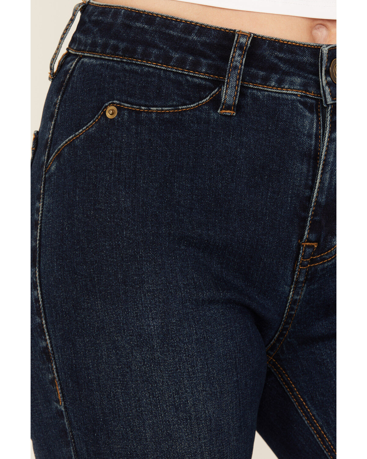 Rock & Roll Denim Women's Dark Wash High Rise Flare Stretch Denim Jeans