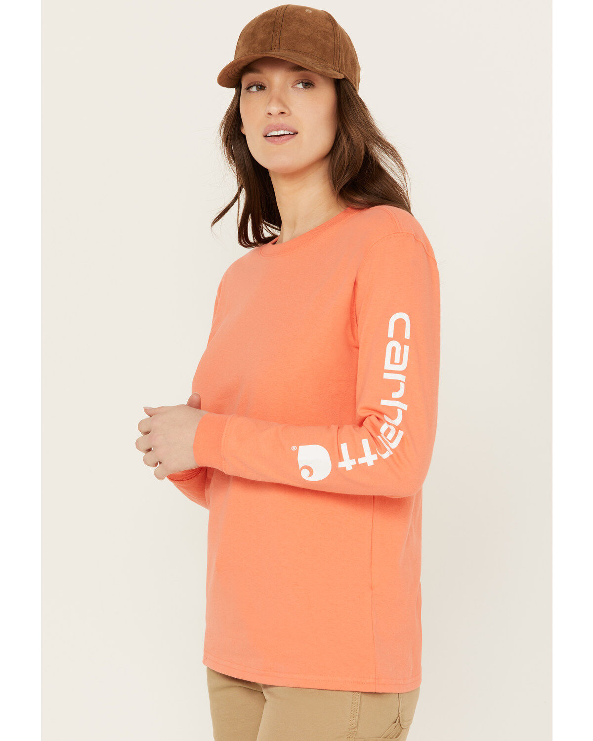Carhartt Women's Loose Fit Heavyweight Long Sleeve Logo Graphic Work Tee