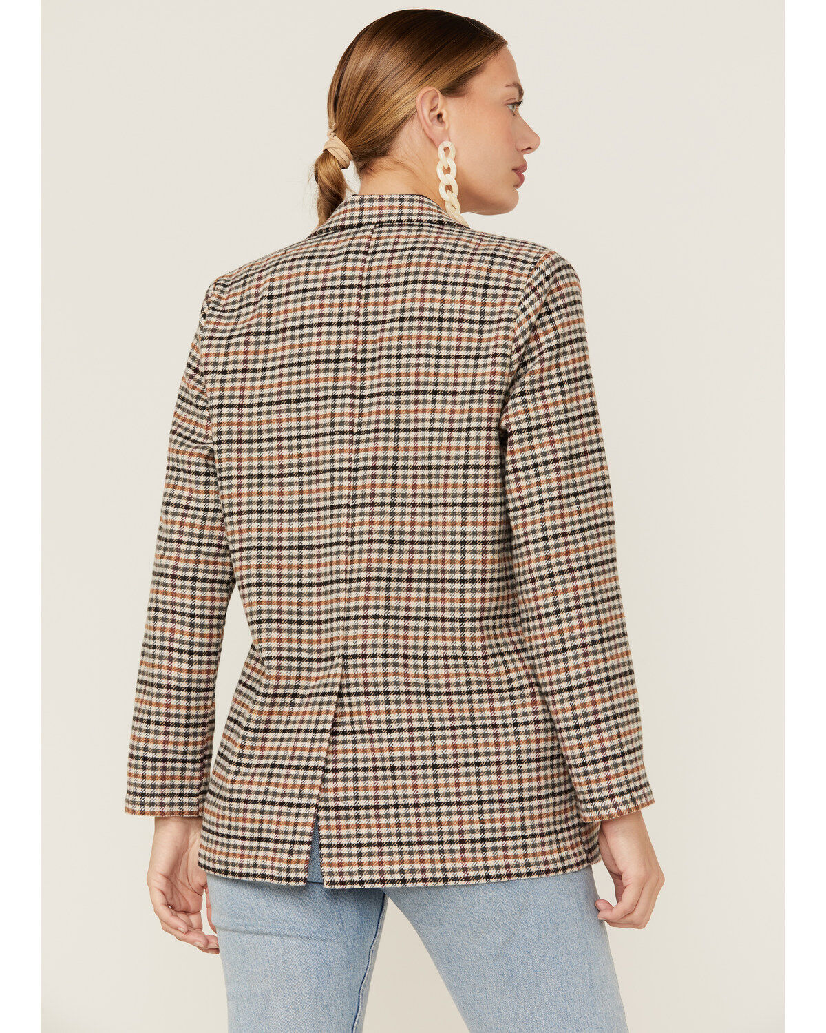 Sadie & Sage Women's Harmless Banter Plaid Print Blazer
