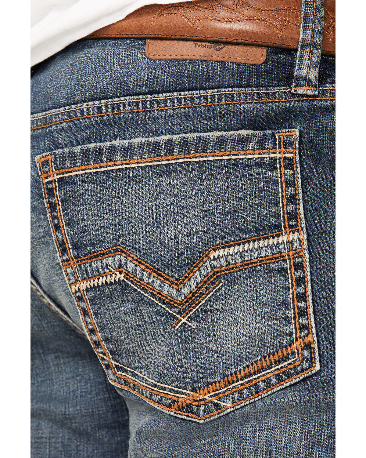 Moonshine Spirit Men's Cantina Medium Wash Slim Straight Stretch Denim Jeans