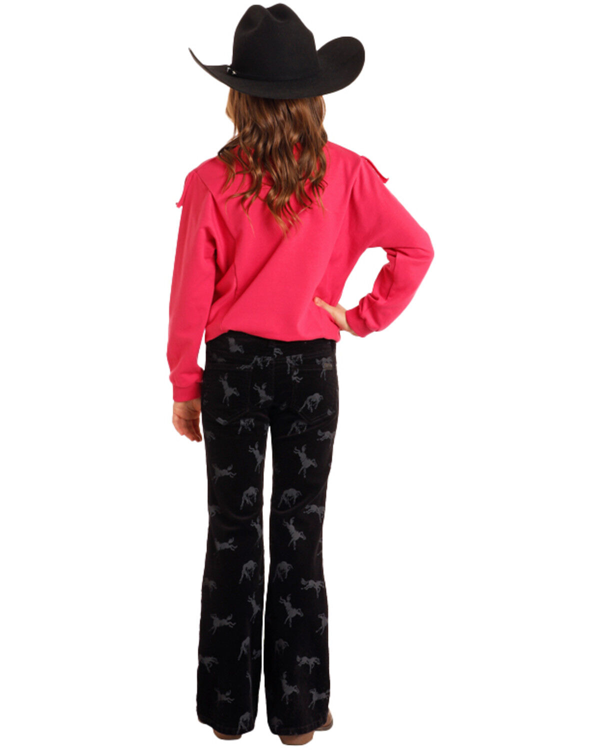 Rock & Roll Denim Girls' Rodeo Print Corduroy Bootcut Jeans