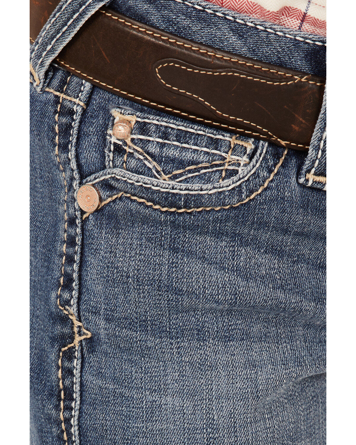 Ariat Girls' R.E.A.L Medium Wash Eleanor Whipstitch Stretch Slim Bootcut Jeans