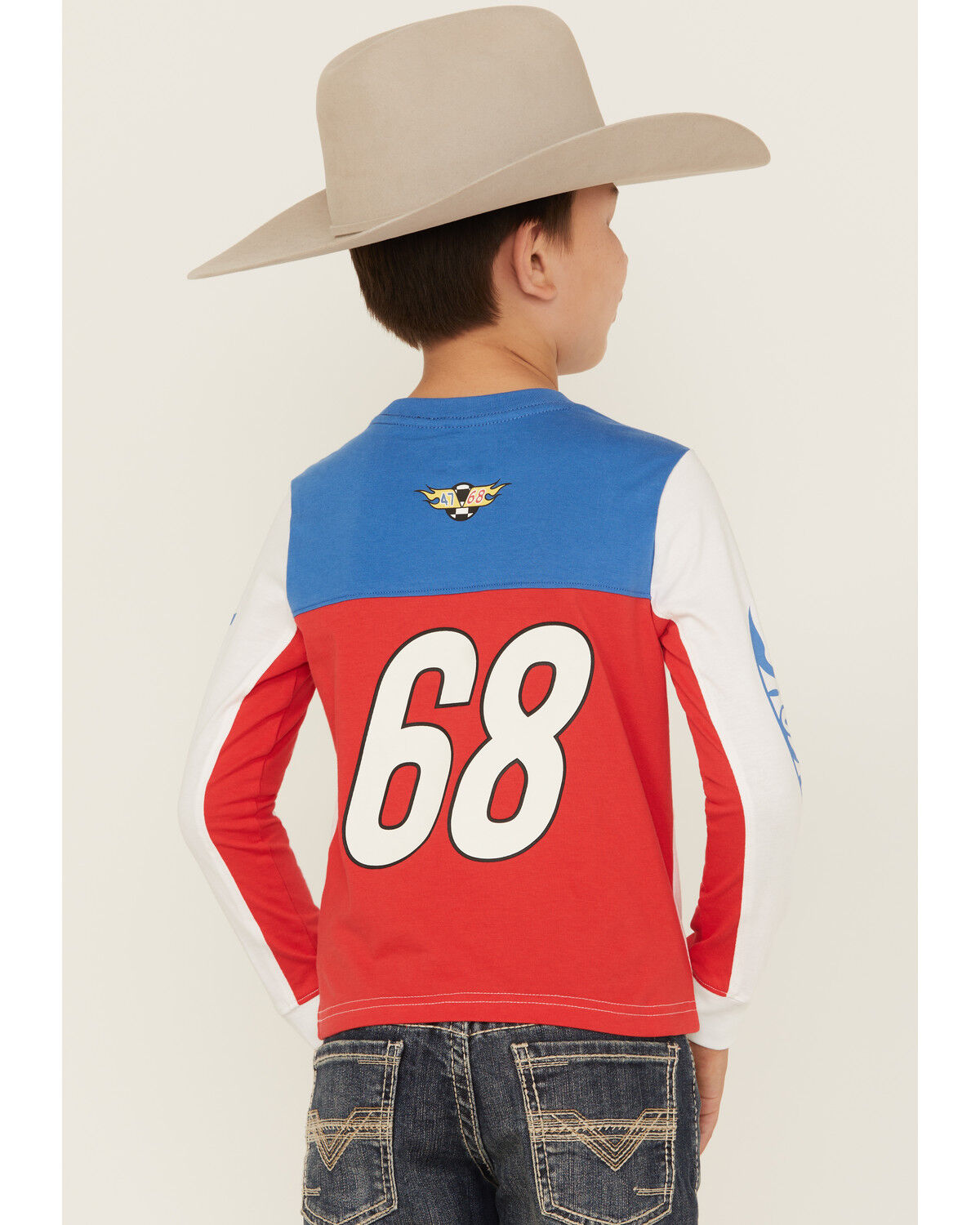 Wrangler&reg; x Hot Wheels&reg; Boys' Horse Power Colorblock Long Sleeve Graphic T-Shirt