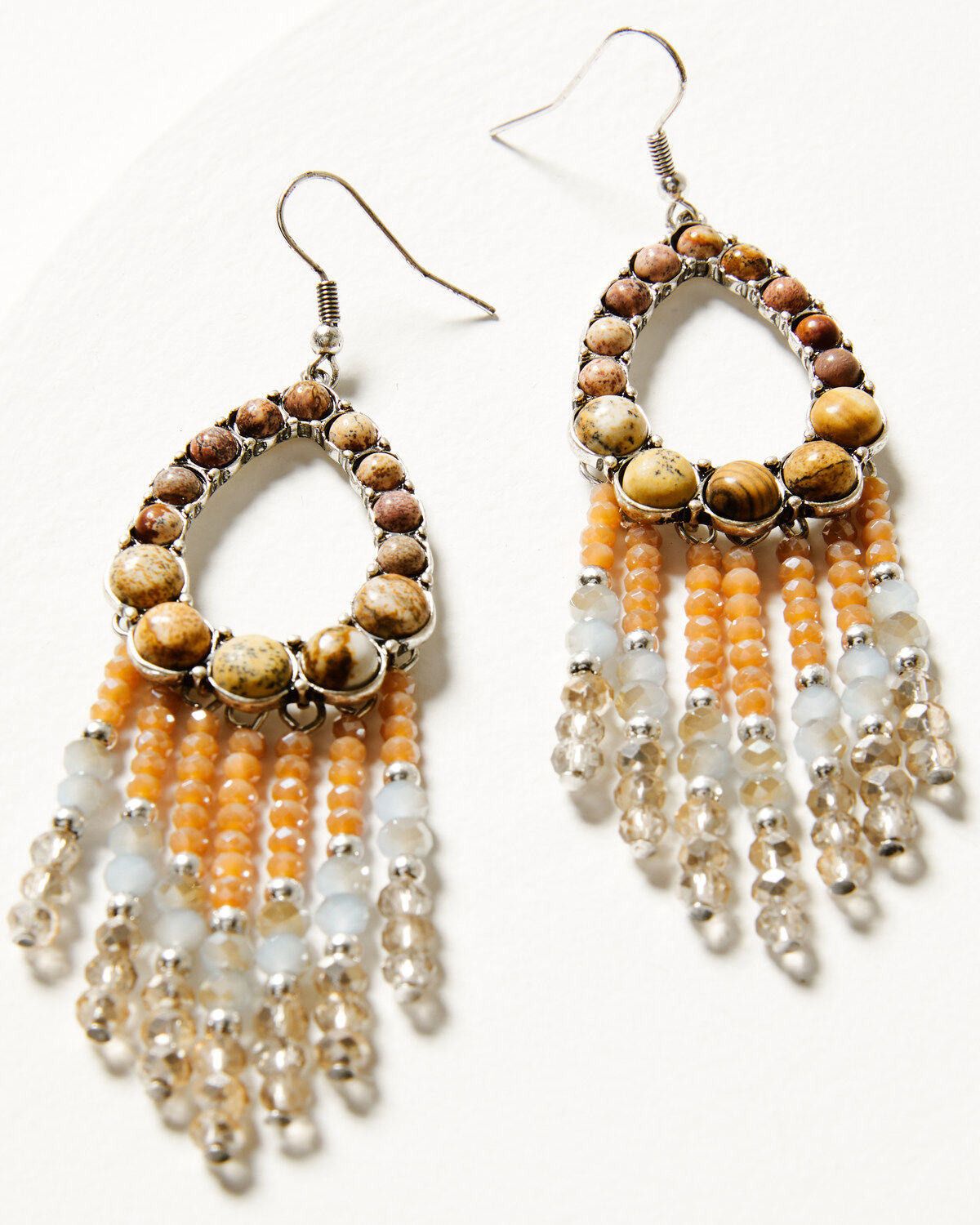 Shyanne Women's Champagne Chateau Jasper Fringe Earrings