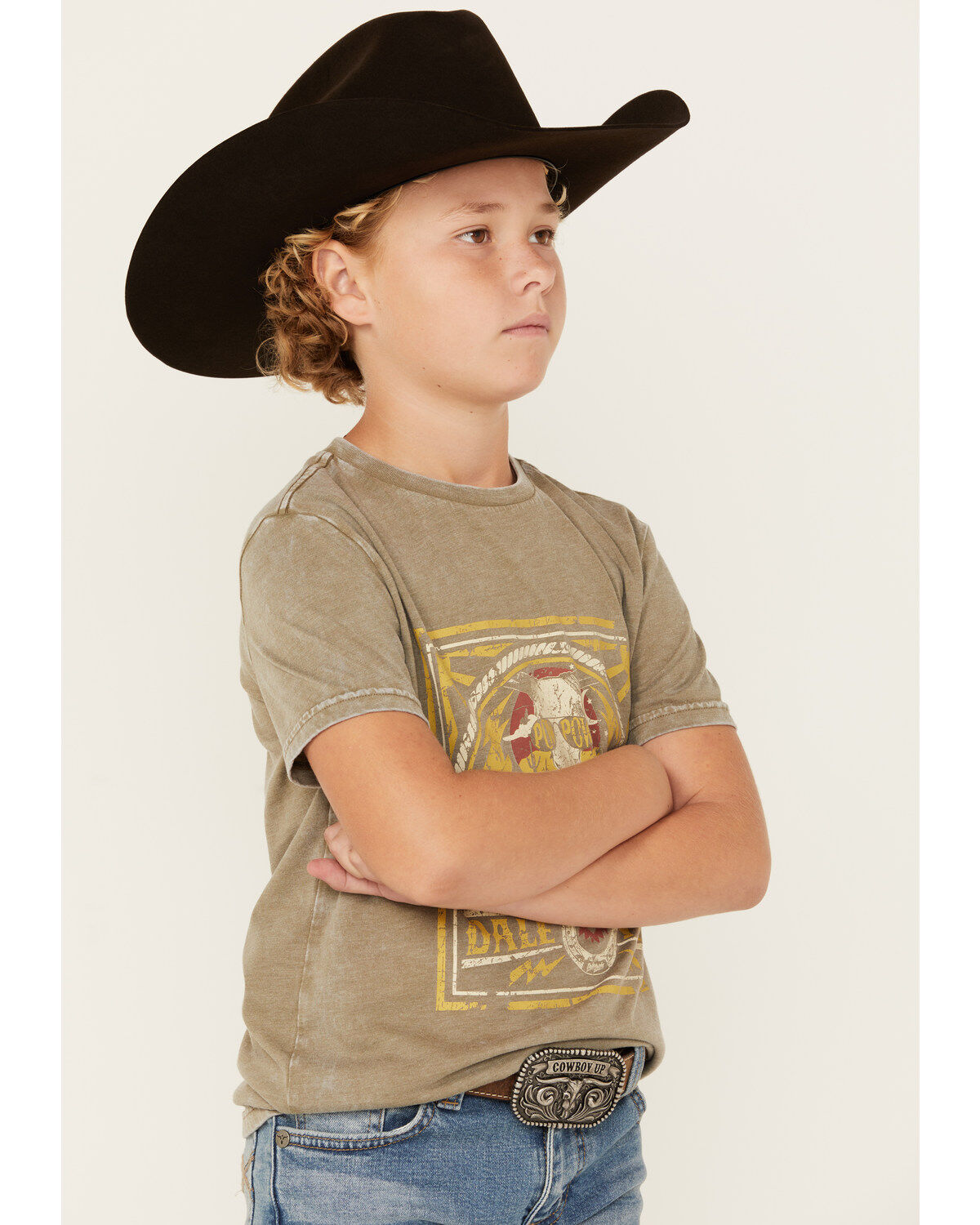 Rock & Roll Denim Boys' Rodeo Time Dale Brisby Short Sleeve Graphic T-Shirt