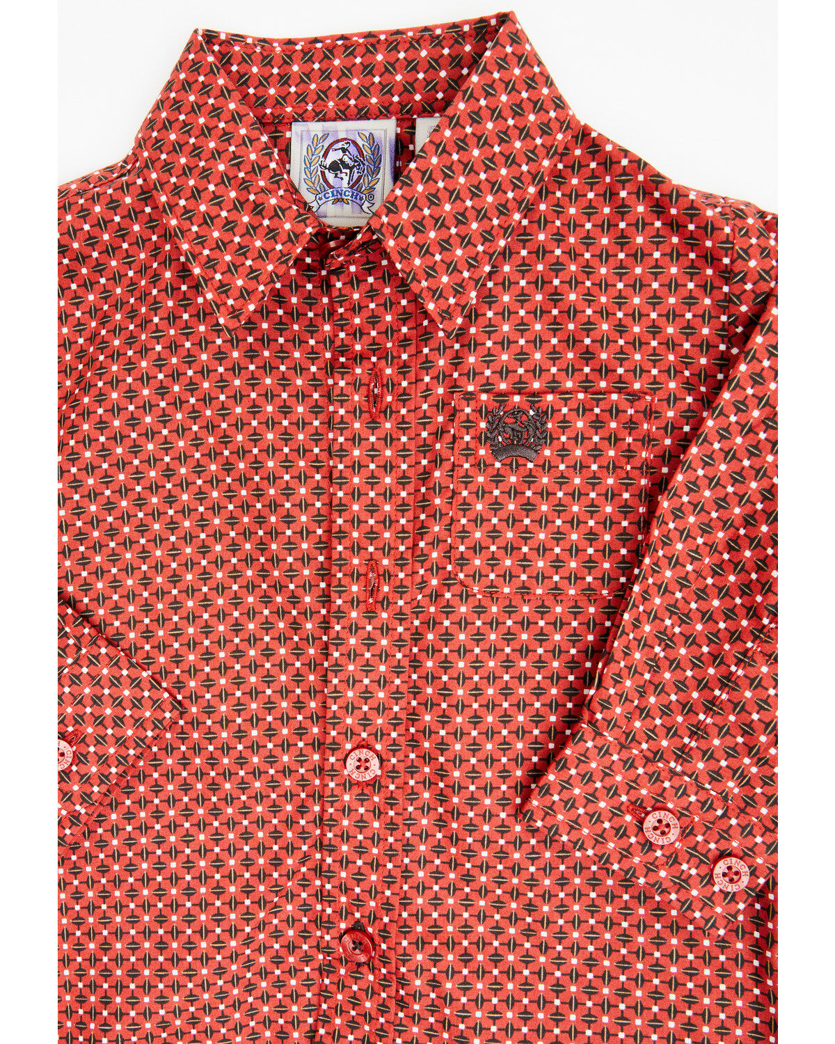 Cinch Infant Boys' Geo Print Long Sleeve Button Down Shirt