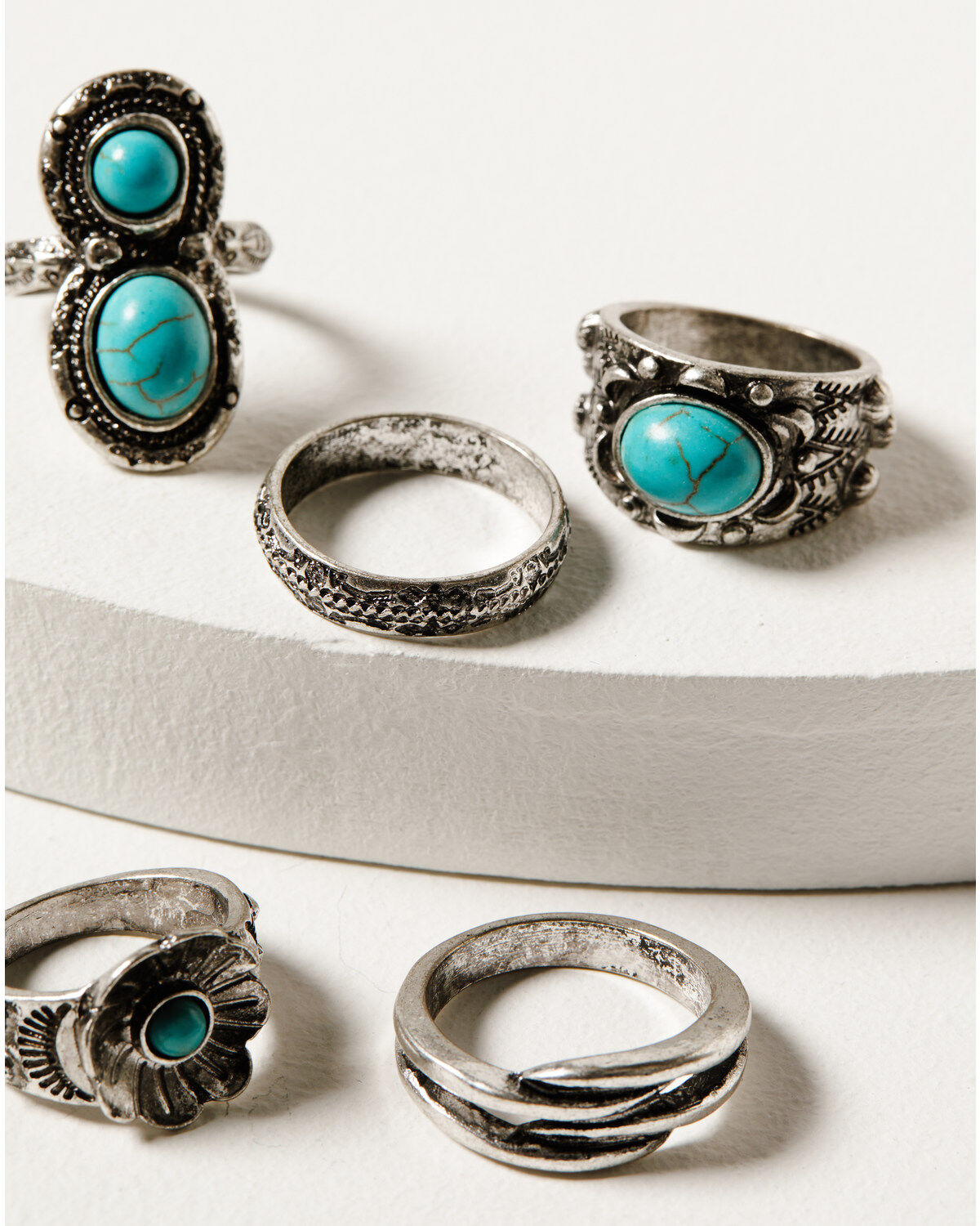 Shyanne Women's Desert Charm Turquoise Stone Ring Set - 5-Piece