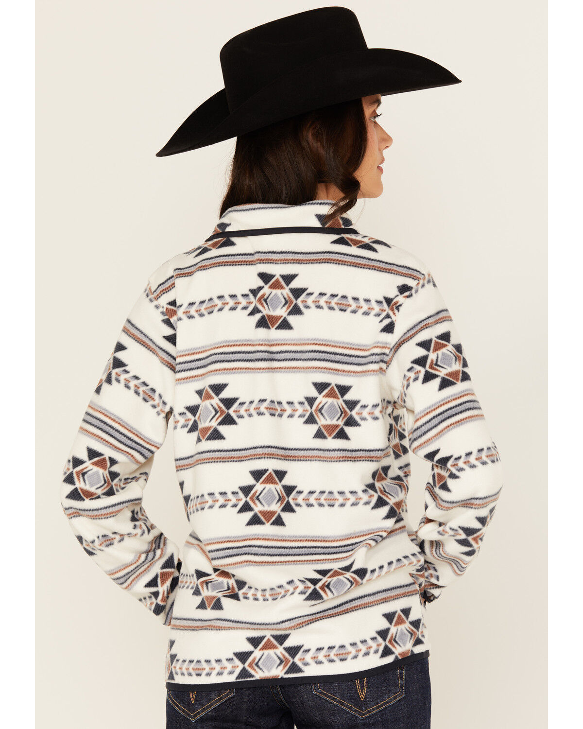 Cinch Women's Southwestern Print Fleece Long Sleeve Snap Pullover