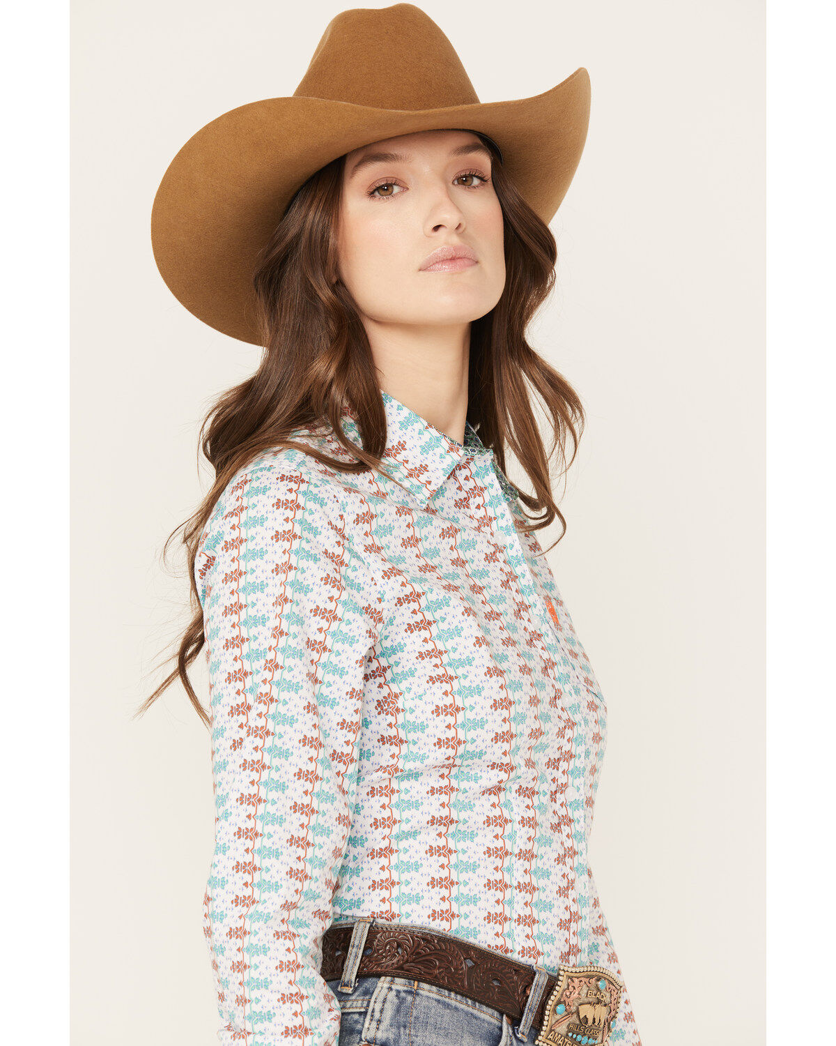 Cinch Women's Southwestern Print Long Sleeve Button Down Western Shirt