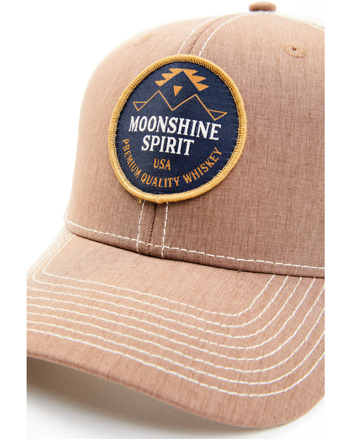 Moonshine Spirit Men's Brown Southwestern Circle Logo Patch Mesh-Back Ball Cap