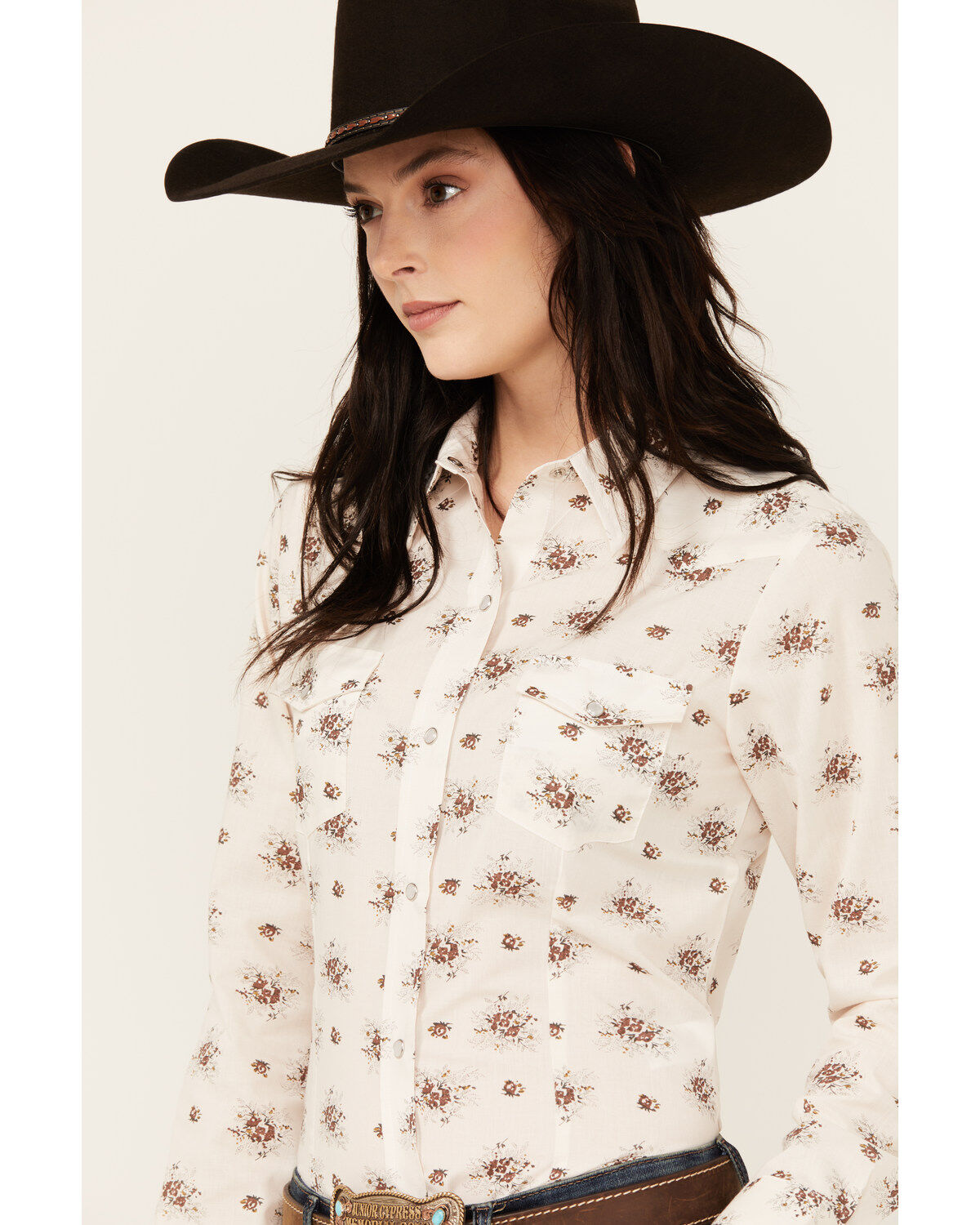 Roper Women's Floral Print Long Sleeve Snap Western Shirt