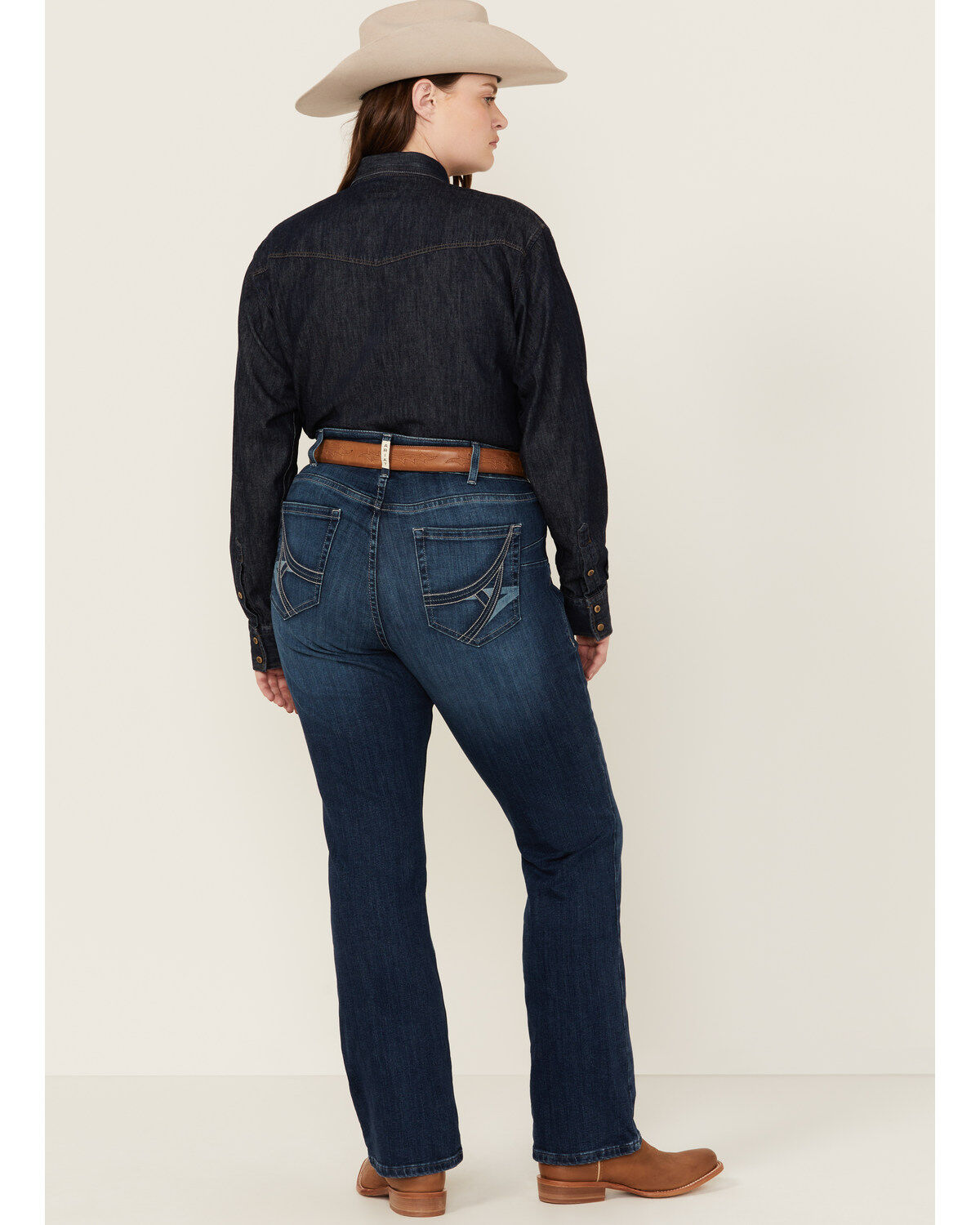 Ariat Women's R.E.A.L. Dark Wash Ariana Mid Rise Bootcut Stretch Denim Jeans - Plus