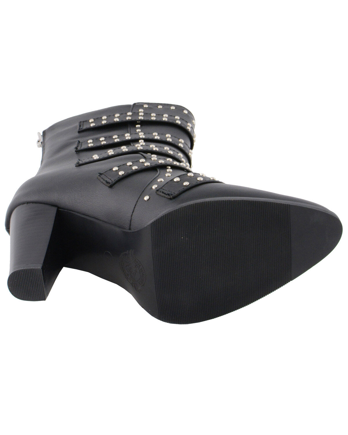 Milwaukee Leather Women's Studded Buckle Up Boots - Round Toe