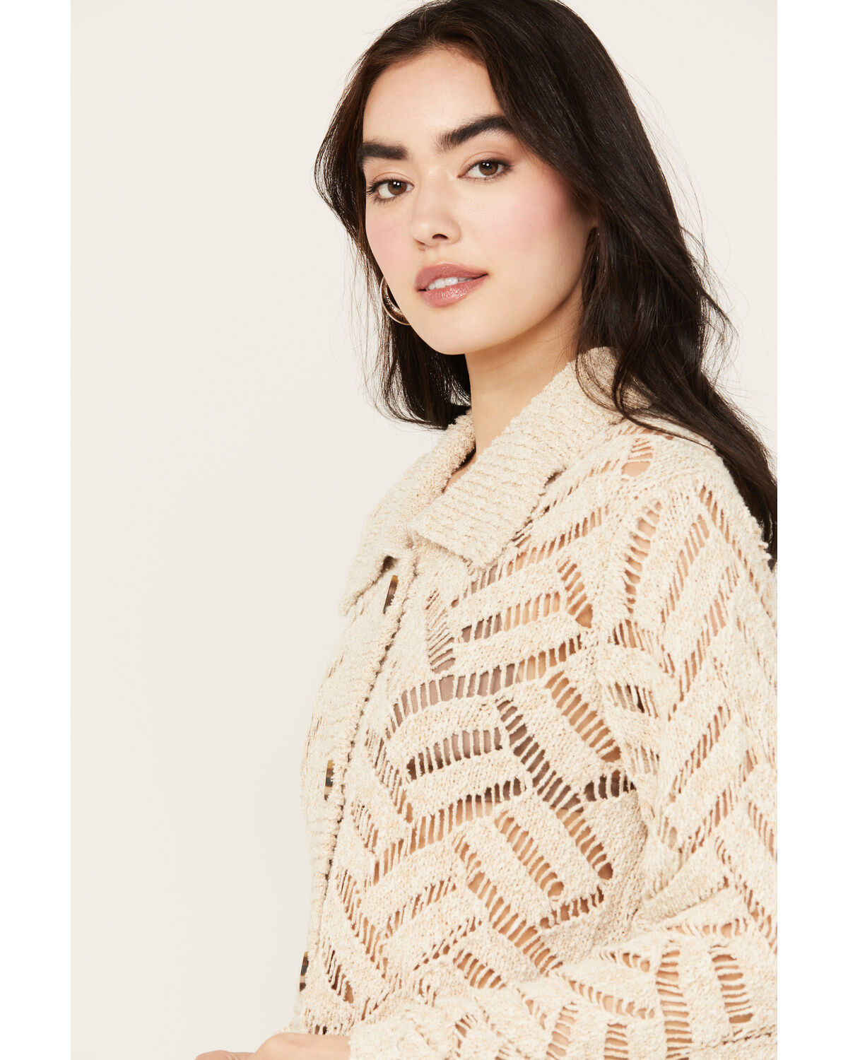 Cleo + Wolf Women's Cropped Boxy Cardigan