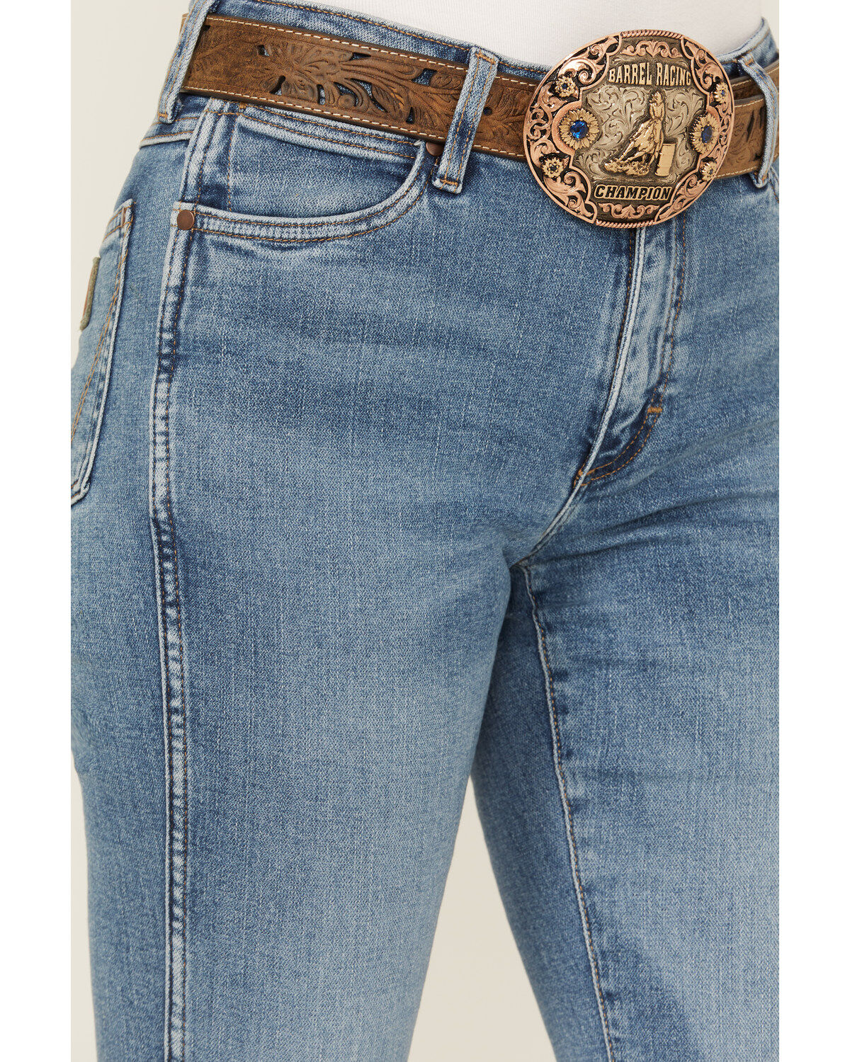 Wrangler Retro Women's Ember Medium Wash High Rise Bailey Bootcut Stretch Denim Jeans