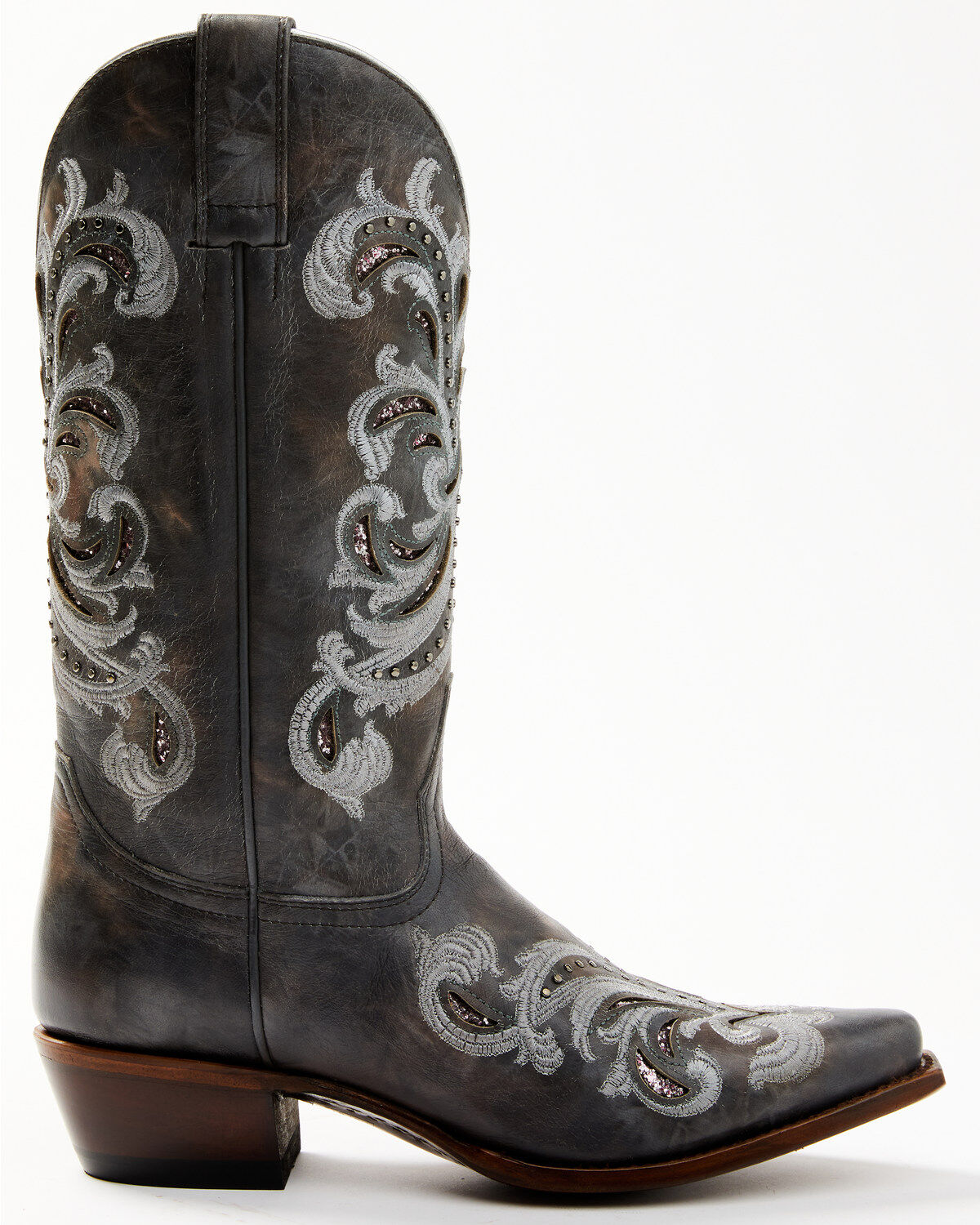 Shyanne Women's Iona Floral Studded Western Boots - Snip Toe