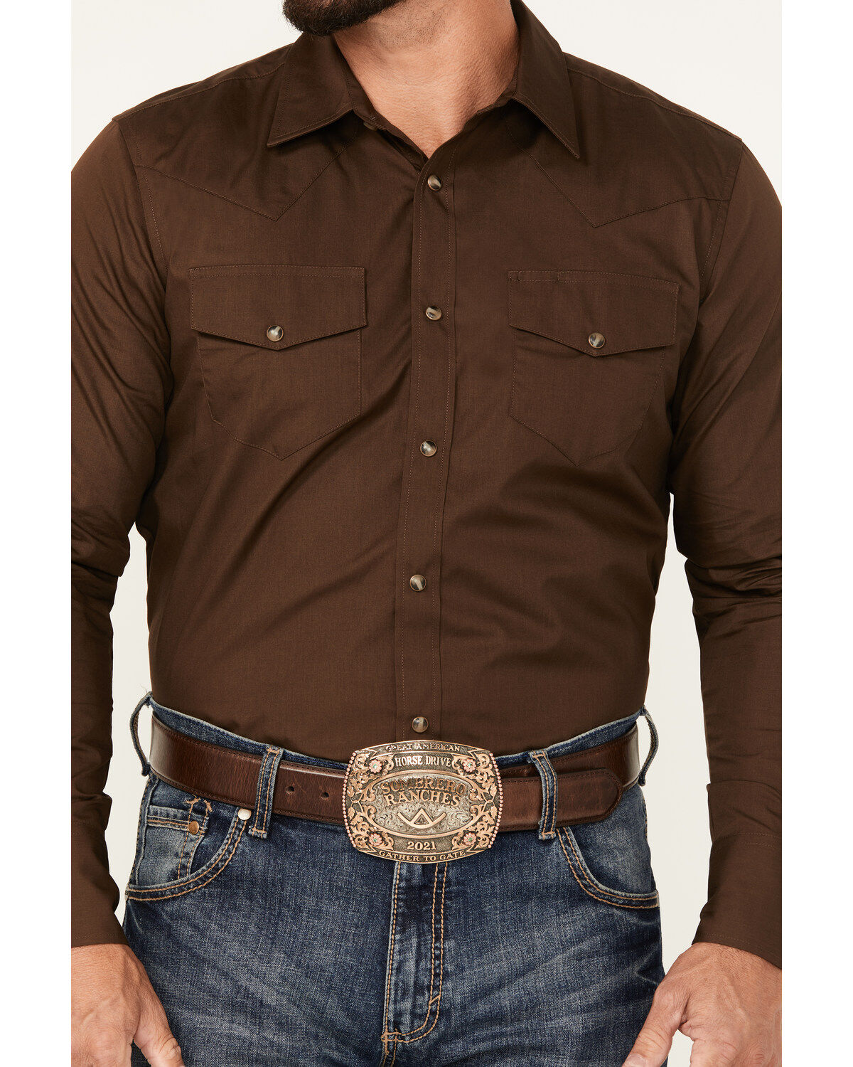 Gibson Trading Co Men's Basic Solid Twill Long Sleeve Snap Western Shirt