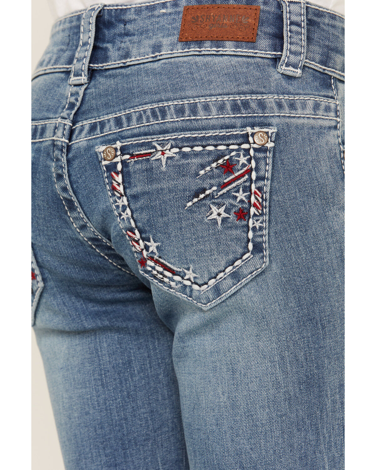 Shyanne Little Girls' Americana Stars Pocket Bootcut Jeans
