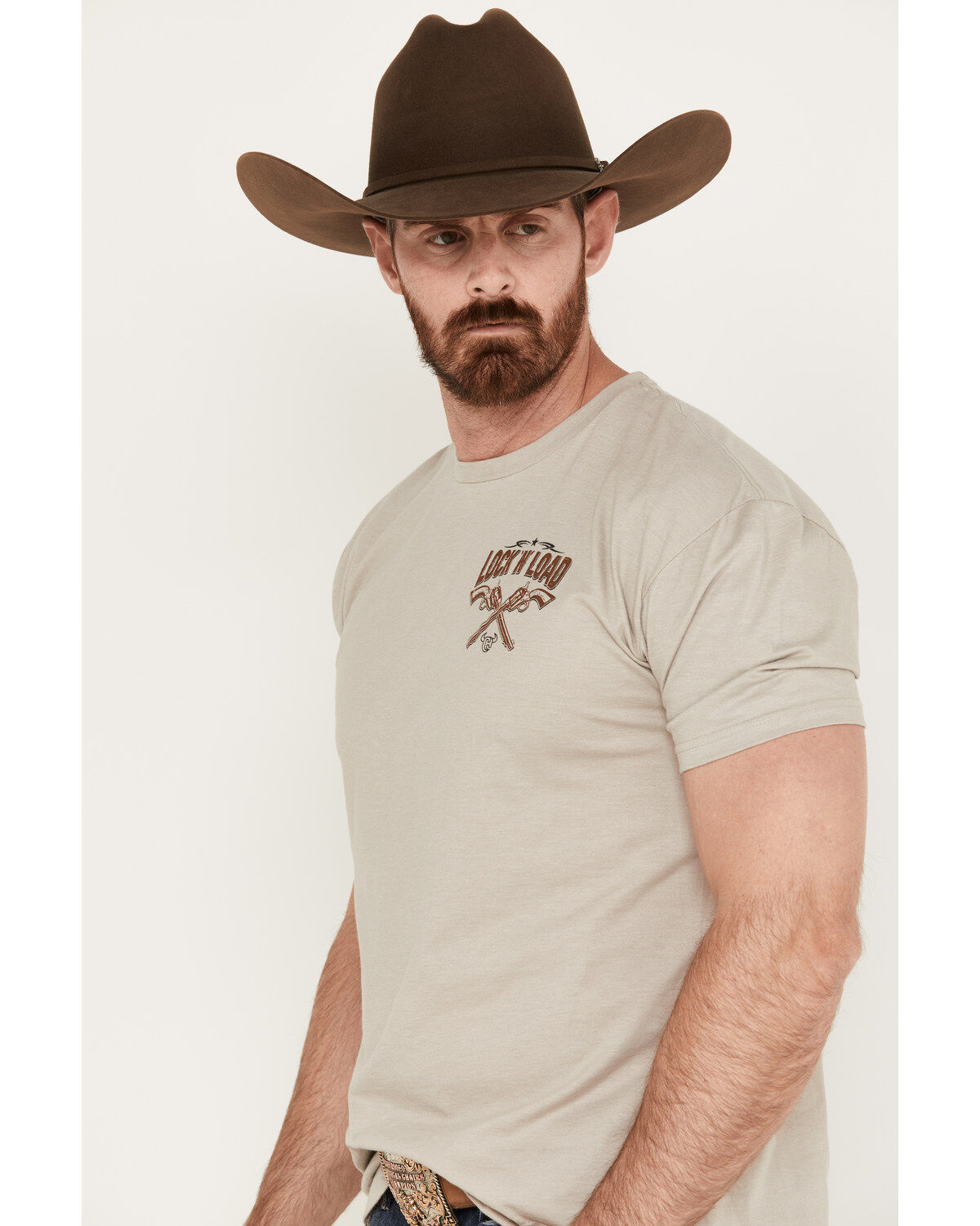 Cowboy Hardware Men's Lock N' Load Short Sleeve Graphic T-Shirt