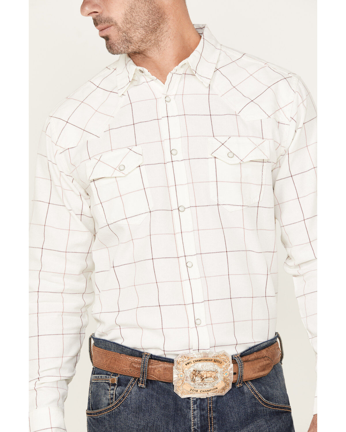 Blue Ranchwear Men's Twill Long Sleeve Pearl Snap Shirt