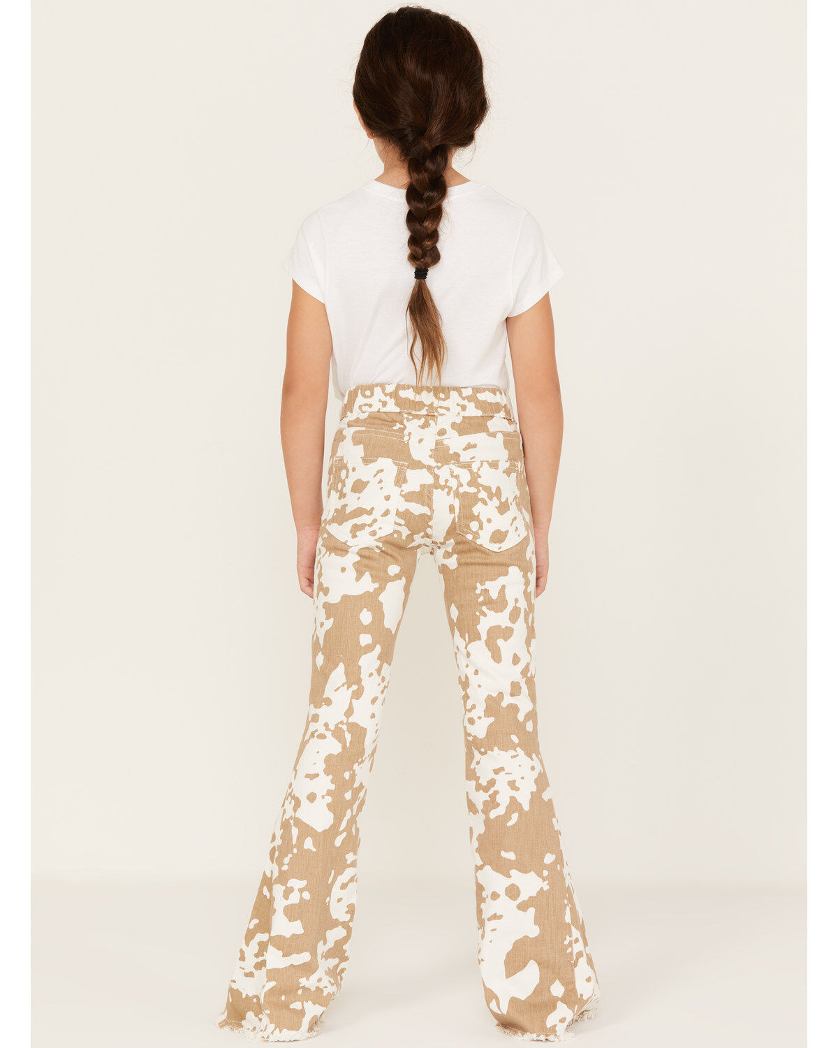 Saint & Hearts Girls' Cowhide Print Pull On Flare Pants