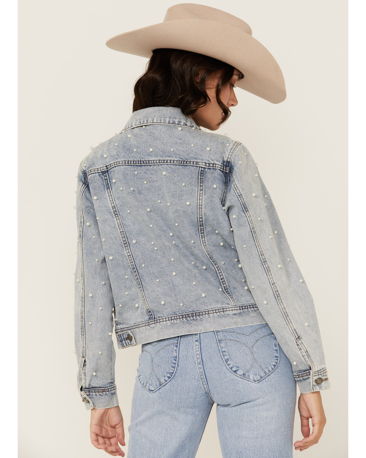 Veveret Women's Pearl Light Wash Denim Jacket
