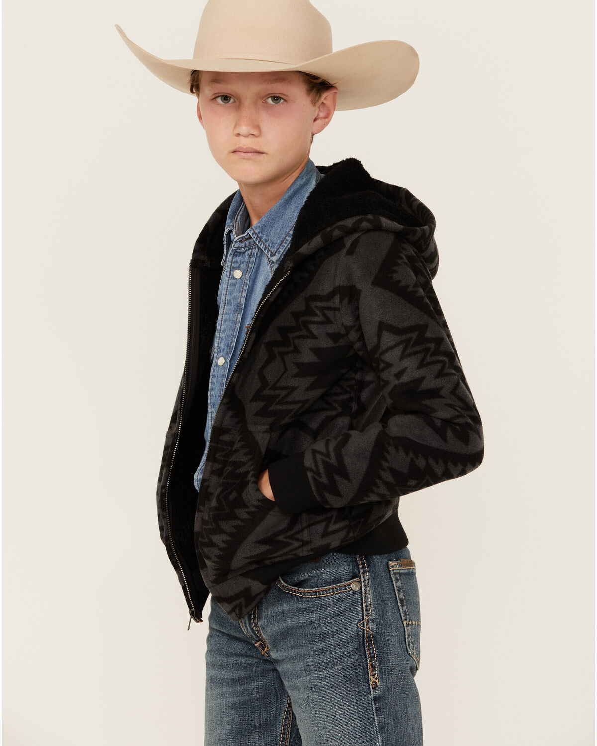 Cody James Boys' Basin Southwestern Print Hooded Jacket