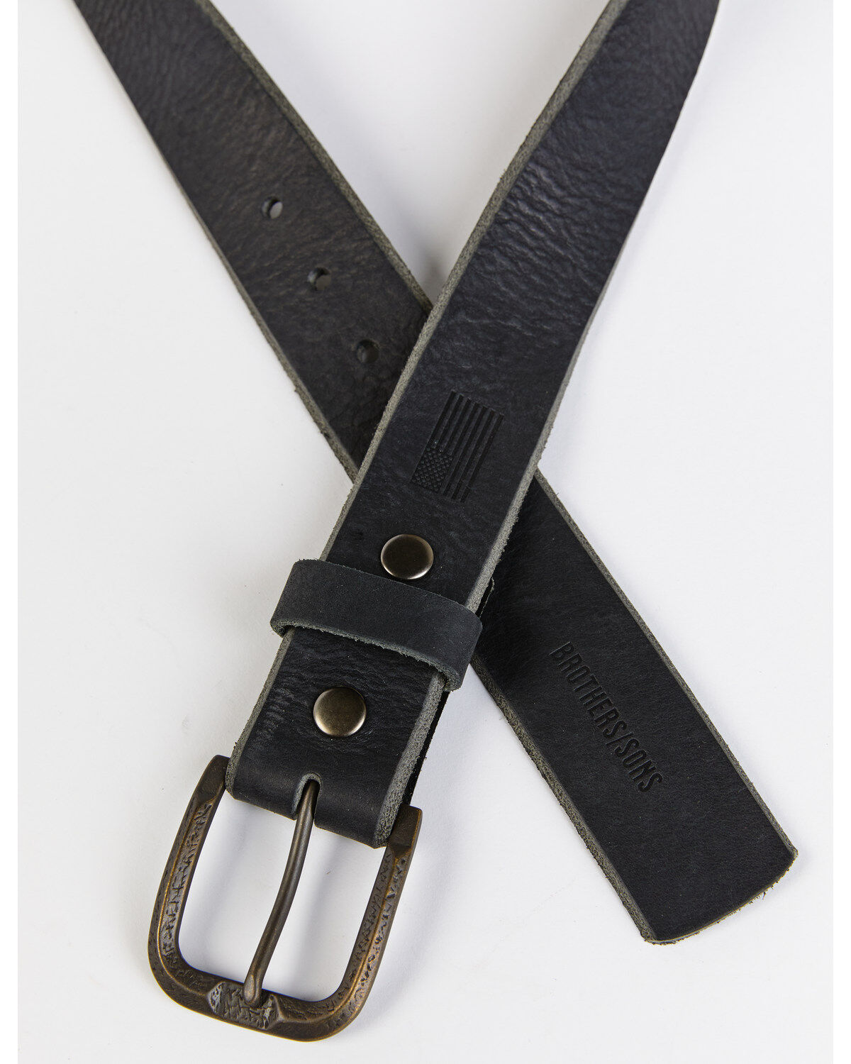 Brothers and Sons Men's Embossed Logo Belt