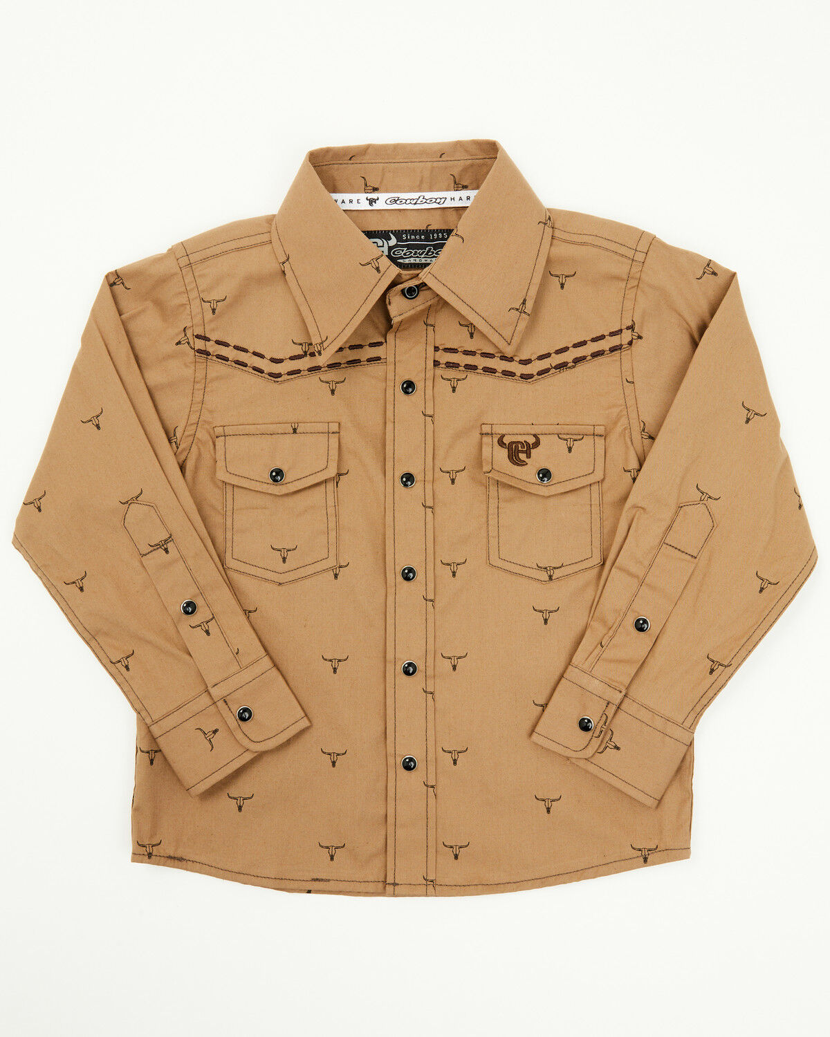 Cowboy Hardware Toddler Boys' Steerhead Long Sleeve Snap Western Shirt