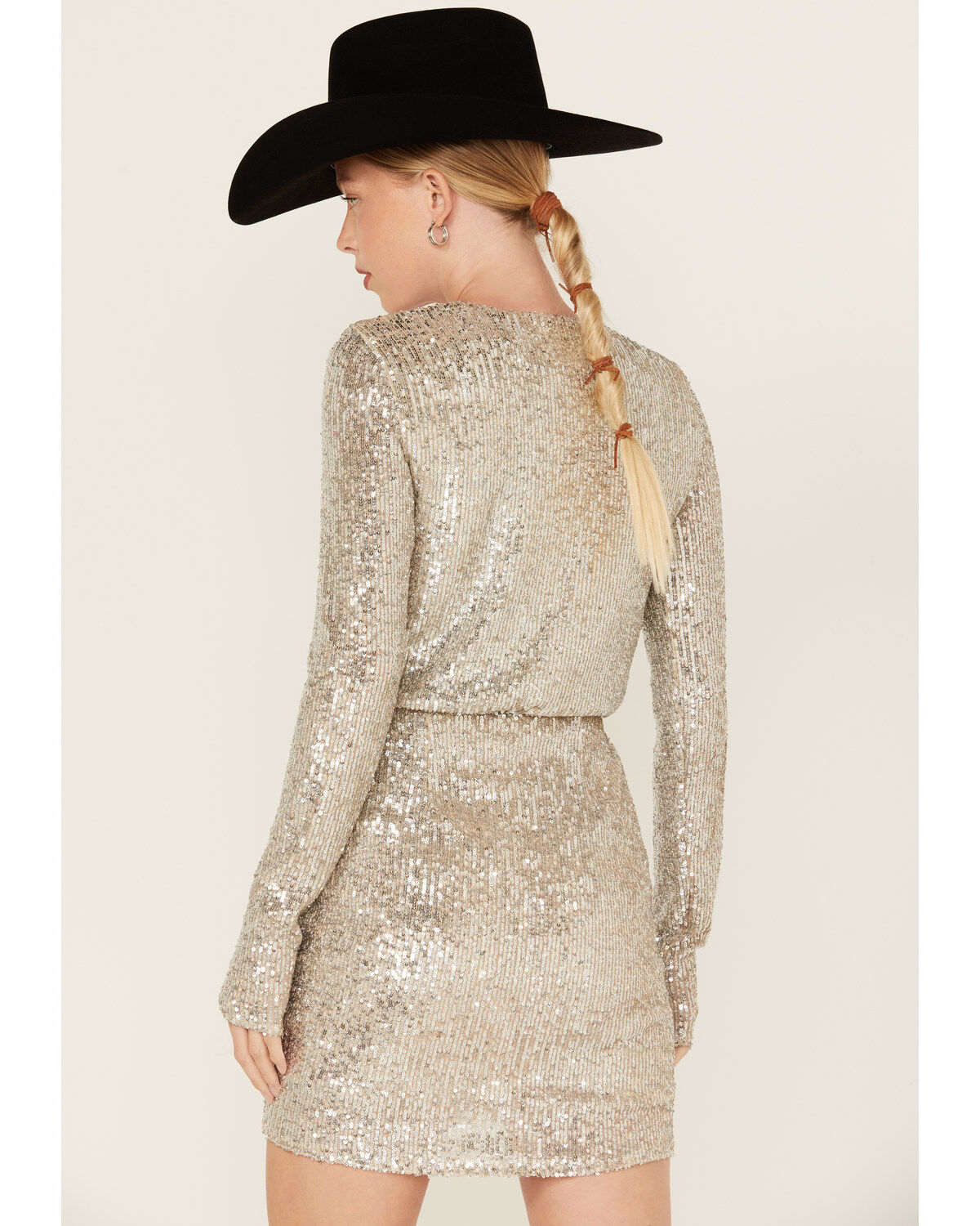 Show Me Your Mumu Women's Party Hop Sequins Long Sleeve Mini Dress