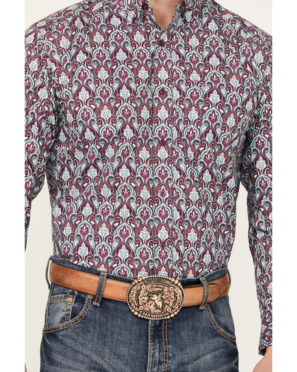 Ariat Men's Stefan Paisley Print Long Sleeve Button-Down Western Shirt