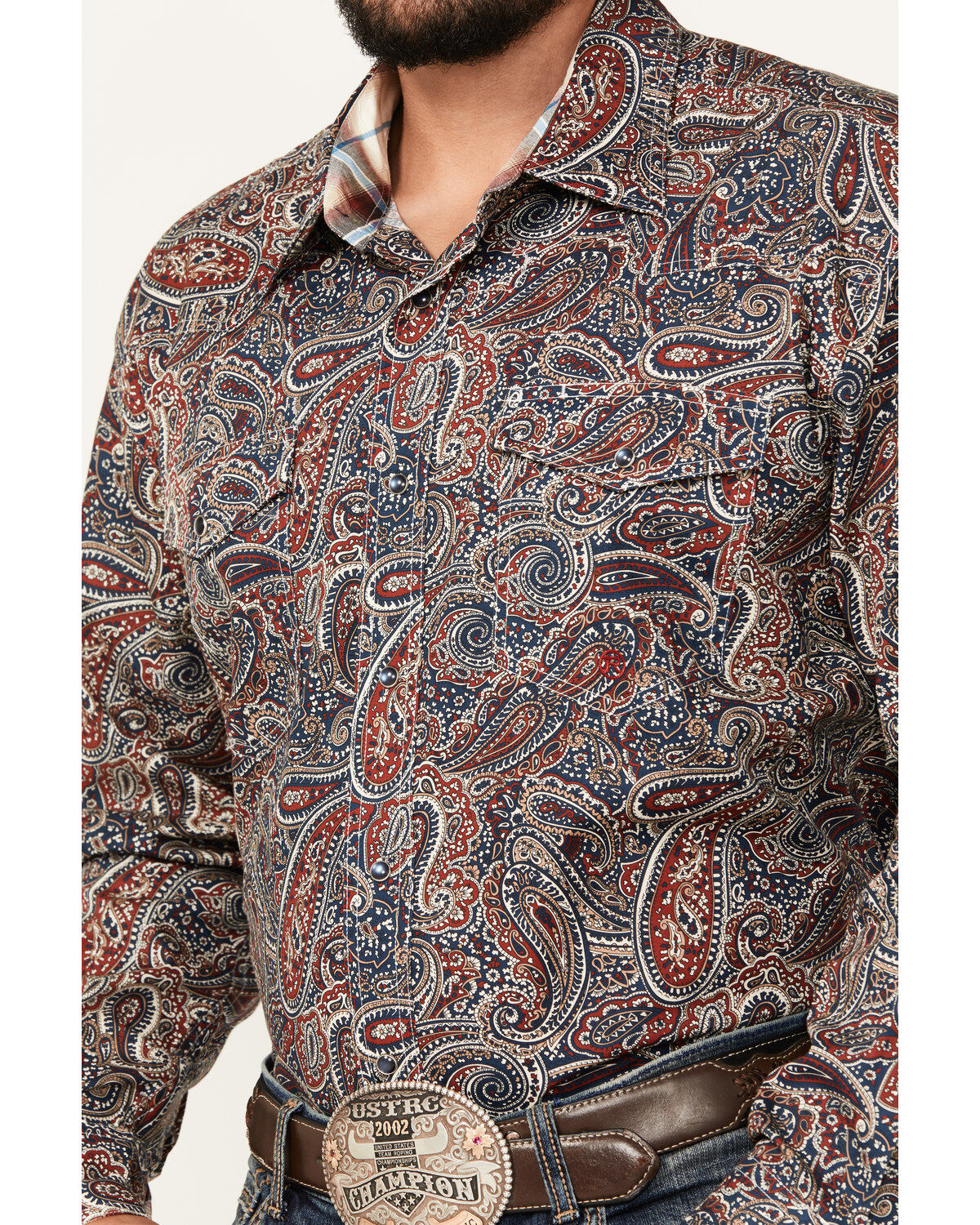 Roper Men's Amarillo Paisley Print Long Sleeve Snap Western Shirt
