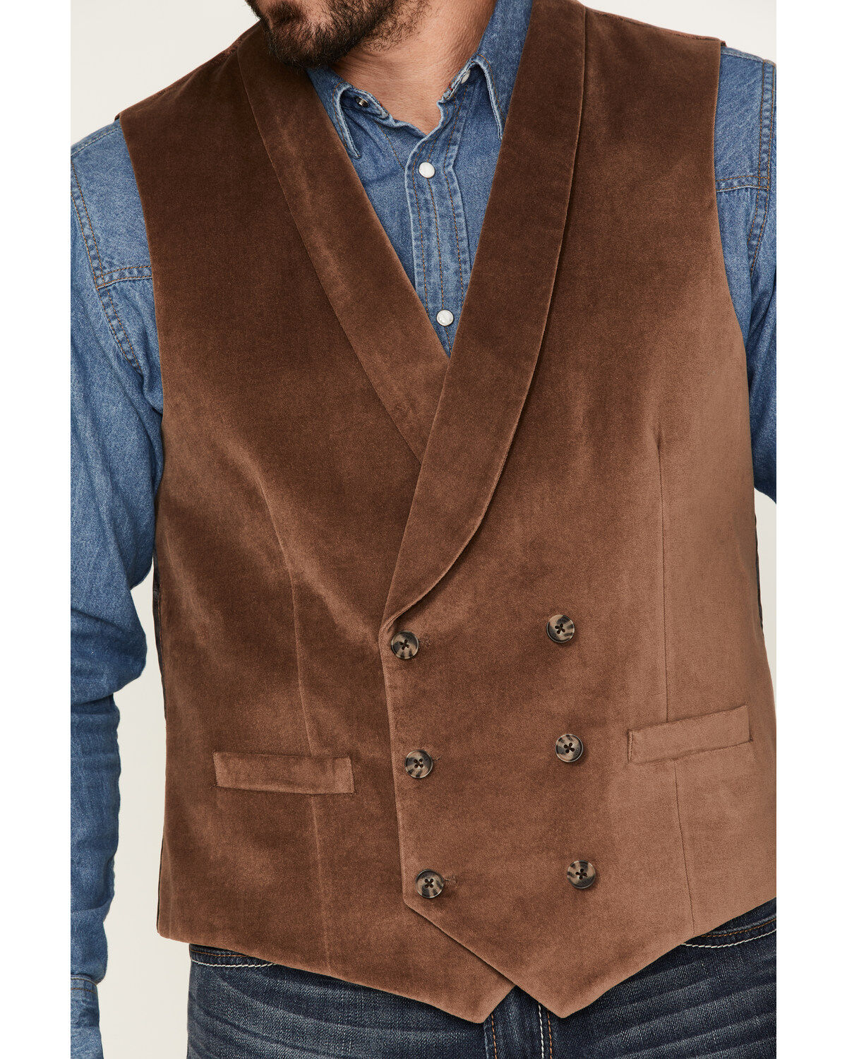 Cody James Men's Amarillo Double-Breasted Velvet Vest