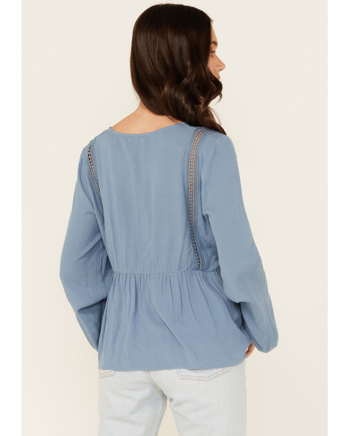 Wild Moss Women's Crochet Trim Top