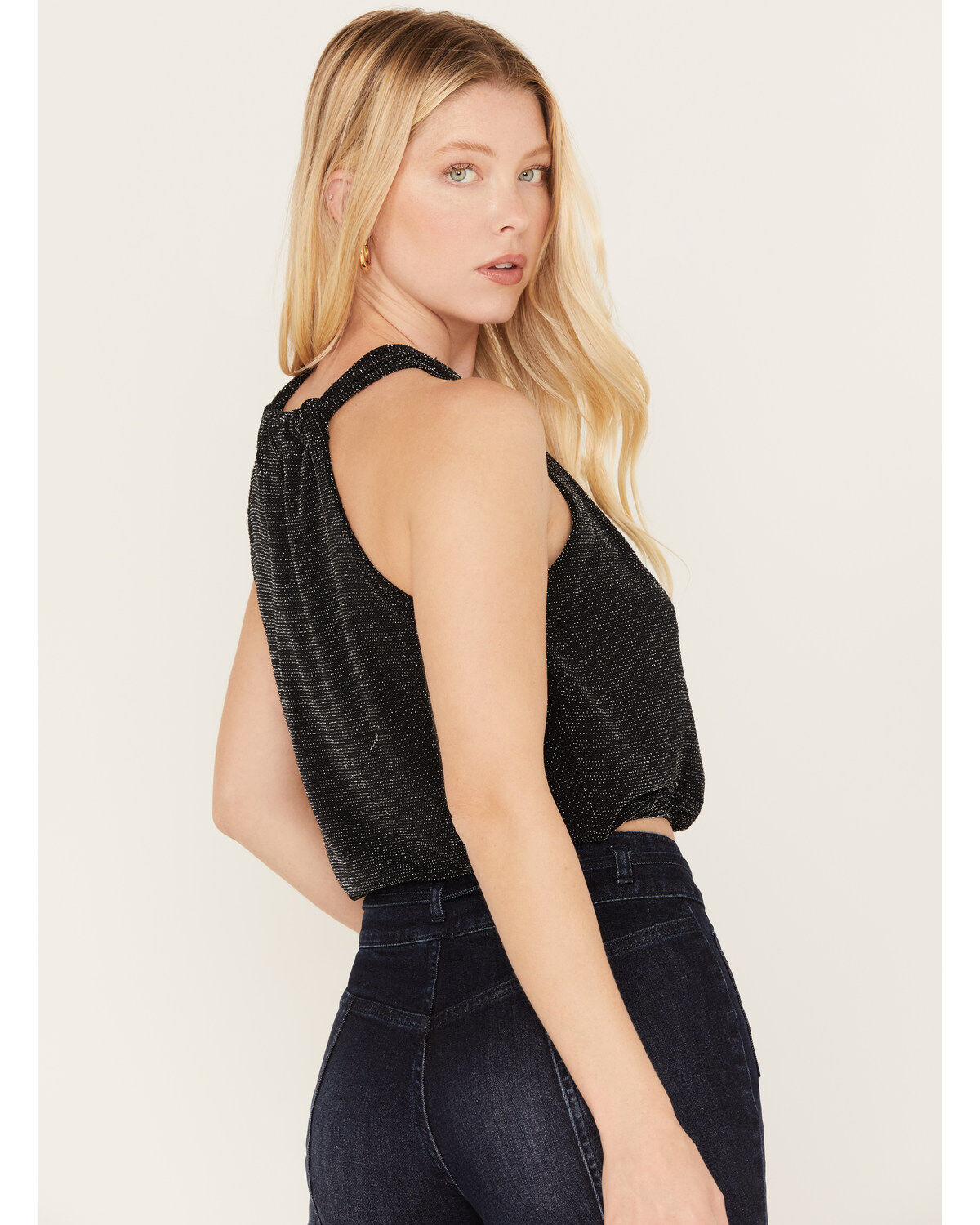 By Together Women's Criss Cross Halter Crop Top