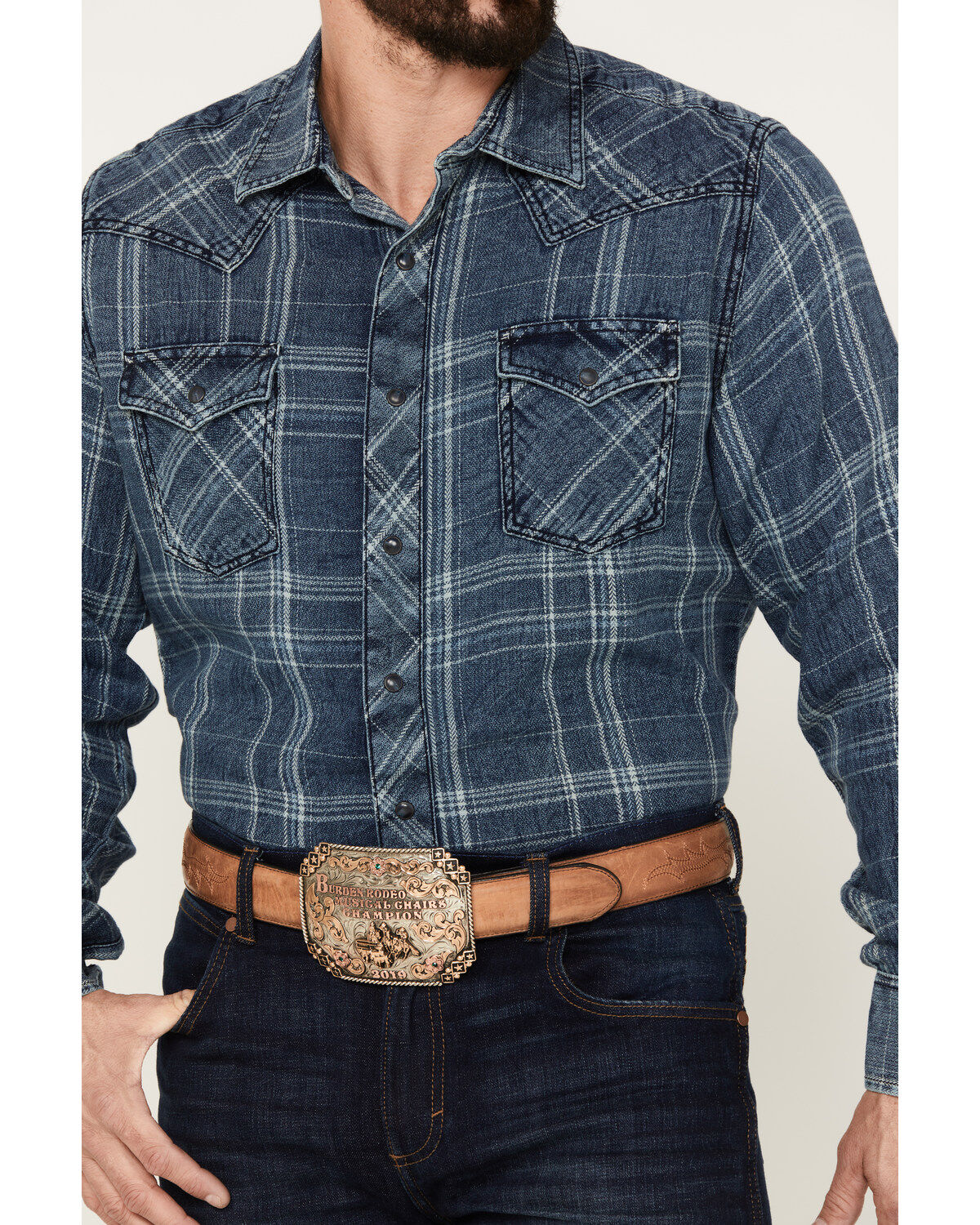 Wrangler Retro Men's Plaid Long Sleeve Western Snap Shirt