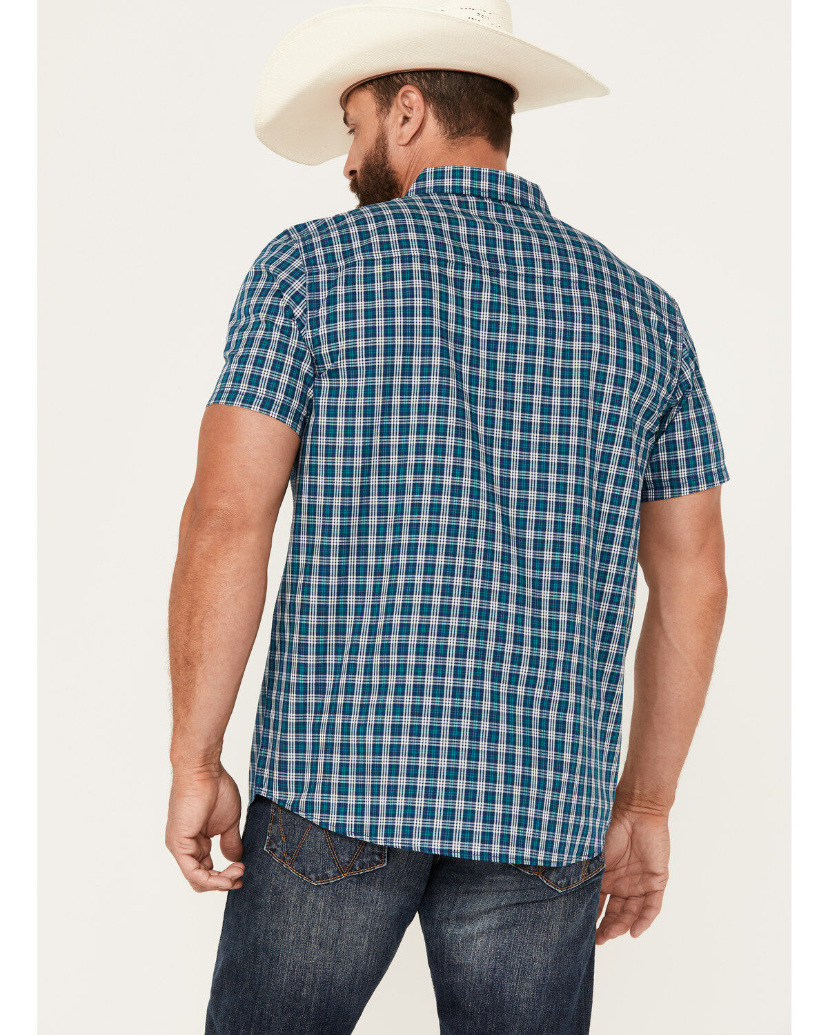 Brothers and Sons Men's Rockport Plaid Short Sleeve Button Down Western Shirt