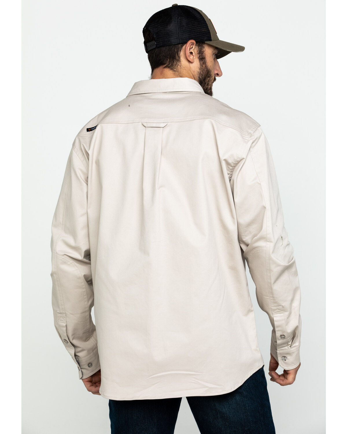 Hawx Men's Khaki Stretch Twill Long Sleeve Work Shirt