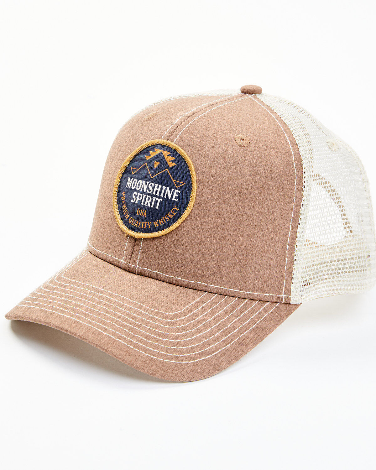 Moonshine Spirit Men's Brown Southwestern Circle Logo Patch Mesh-Back Ball Cap